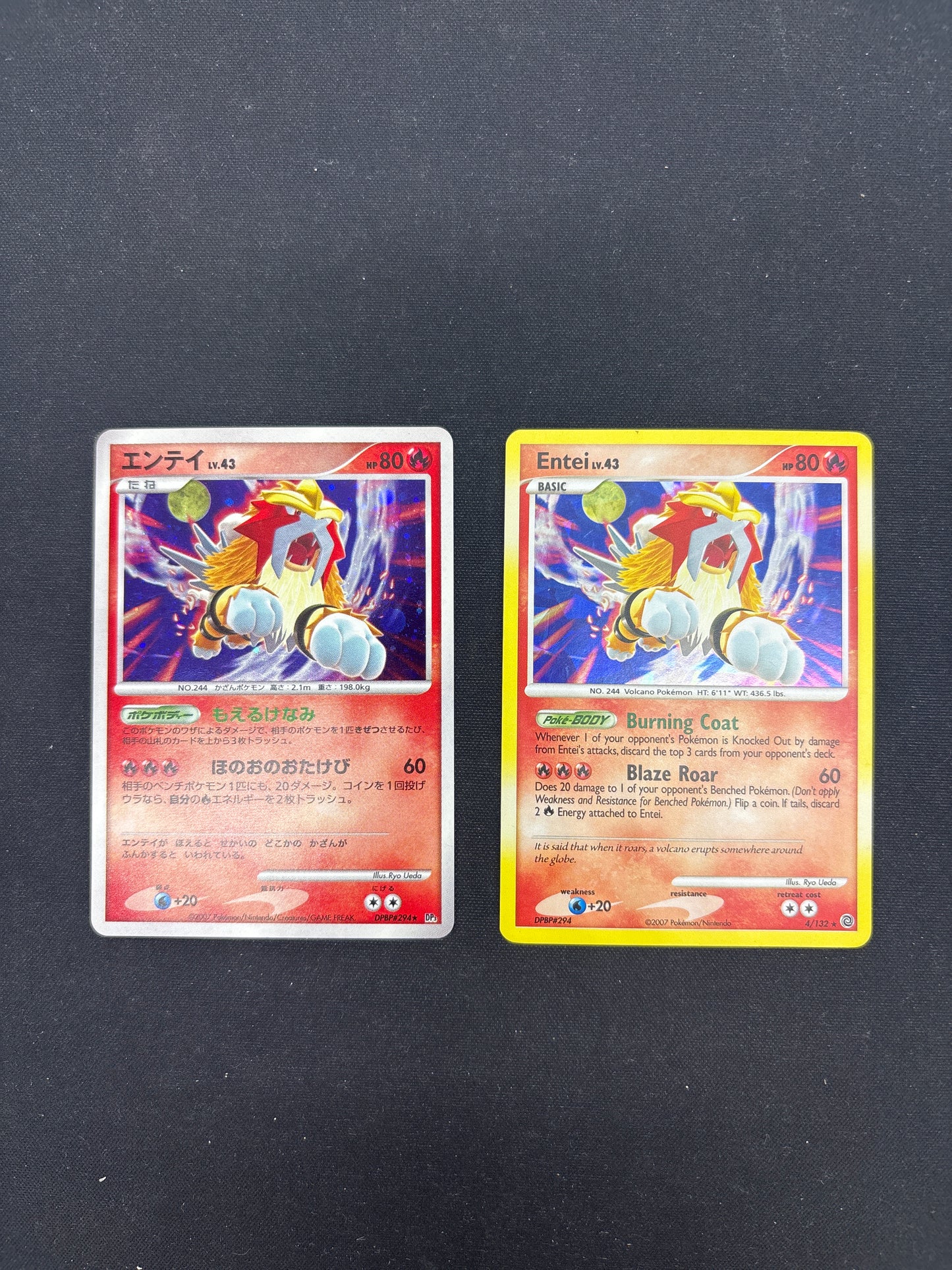 Auction Lot 43: Pokemon Cards Lot of 2 Entei Holo Conditions Vary