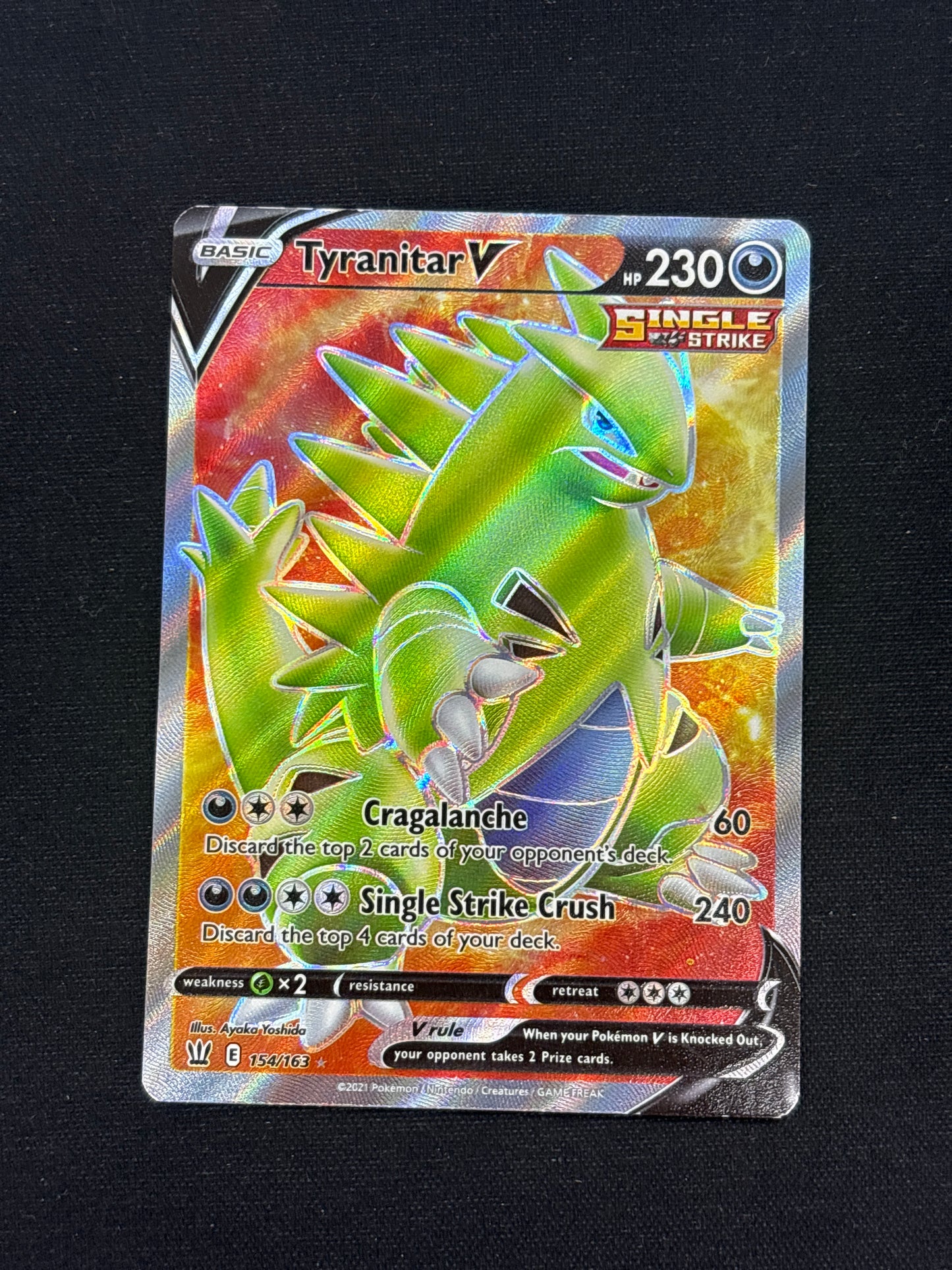 Auction Lot 4: Tyranitar V Full Art Card Conditions Vary