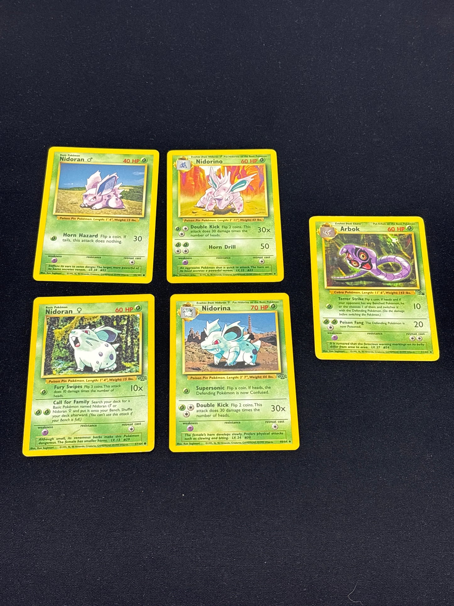 Auction Lot 345: Pokemon Cards Assorted Lot of 5 WOTC Era Grass Types Conditions Vary