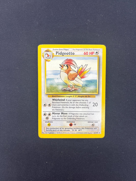 Auction Lot 337: Pokemon Card Pidgeotto Base Set Condition Vary