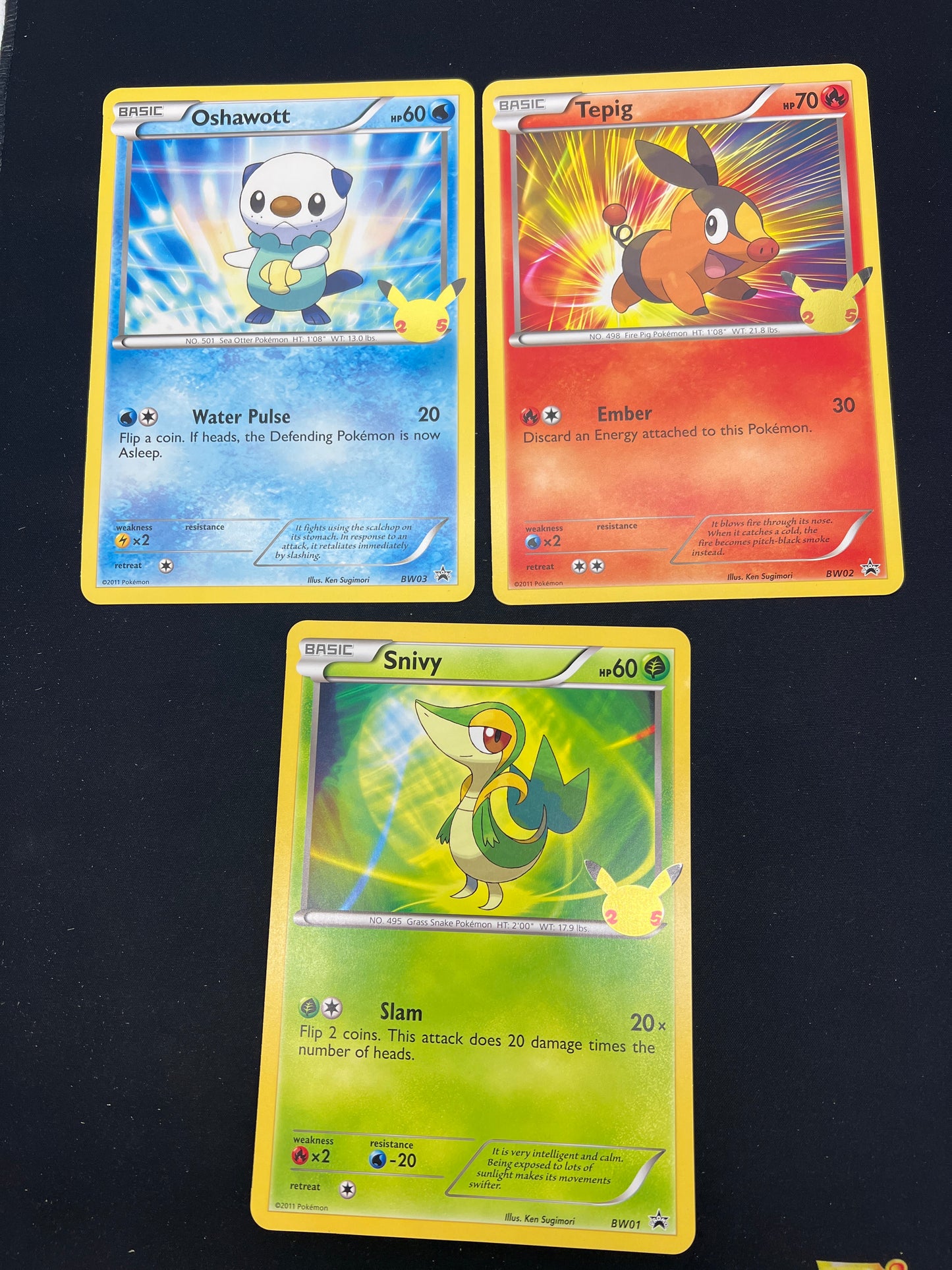 Auction Lot 140: Pokemon Cards JUMBO Celebrations Assorted Unova Starter Lot Condition Vary
