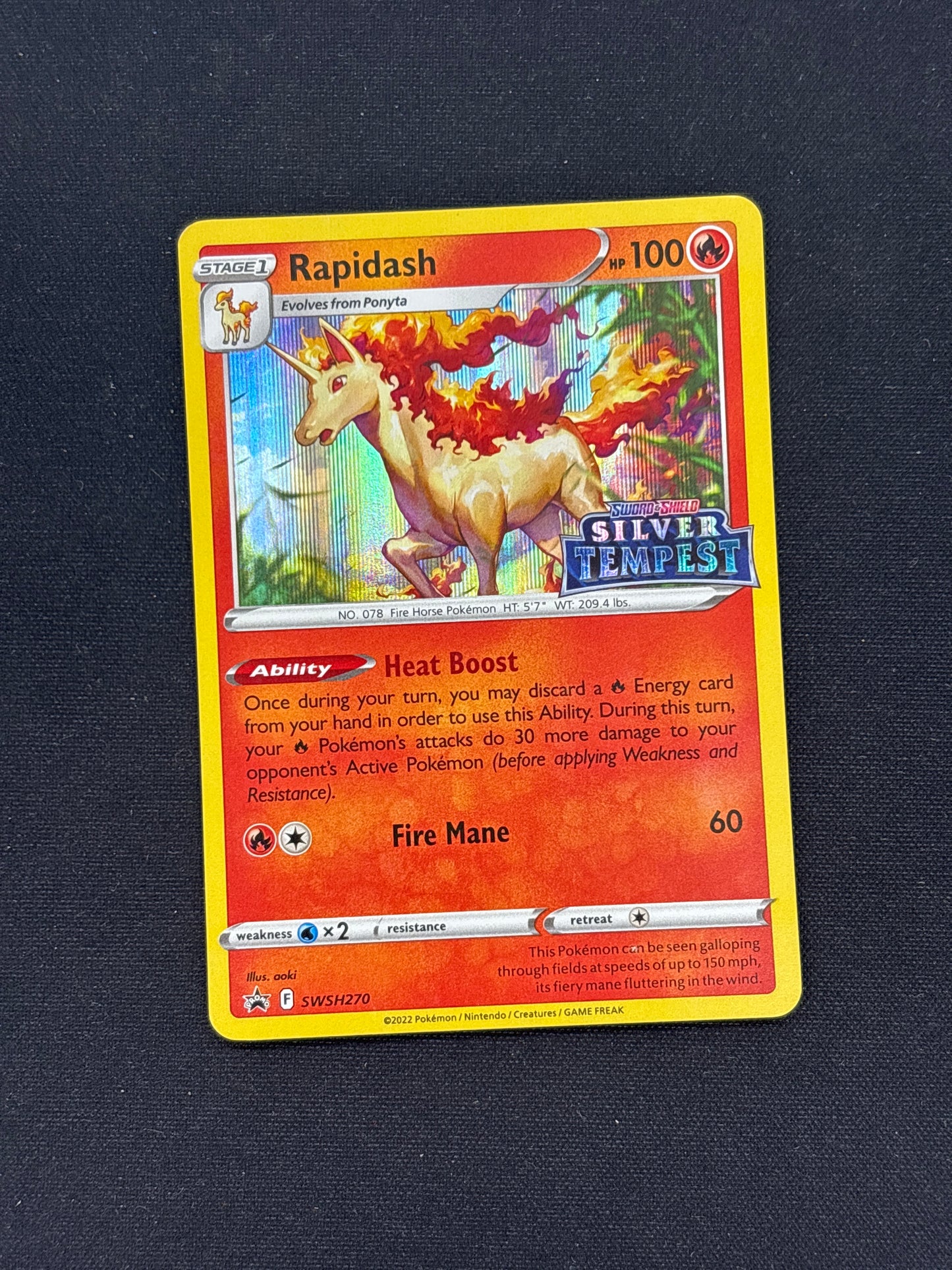 Auction Lot 262: Rapidash Pokemon Silver Tempest Promo Conditions Vary