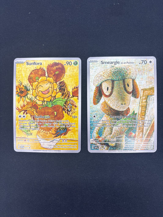 Auction Lot 331: Pokemon Cards (CUSTOM) Lot of 2 Sunflora & Smeargle Van Gogh Conditions Vary