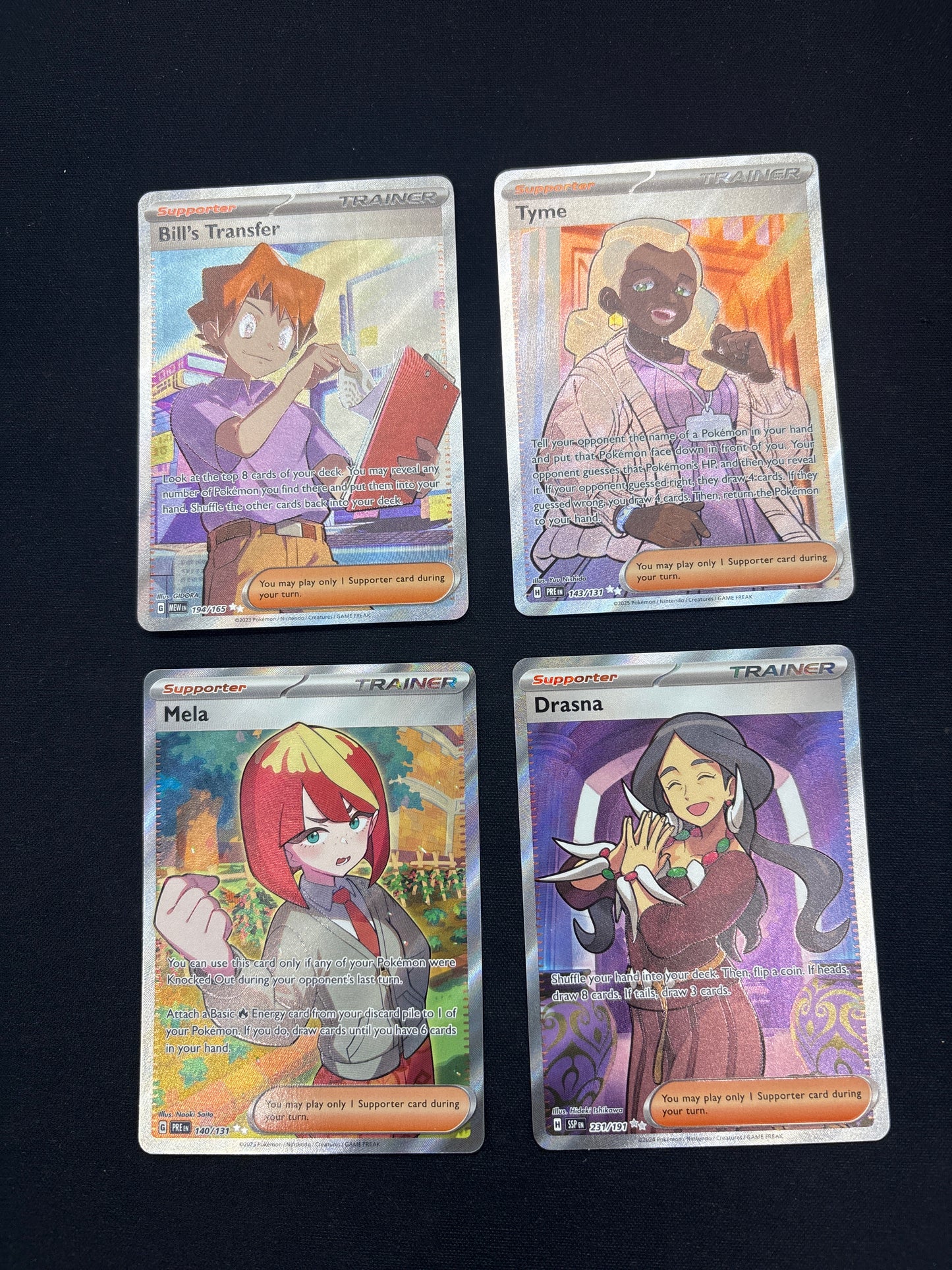 Auction Lot 270: Pokemon SV Full Art Trainer Card Lot Conditions Cary