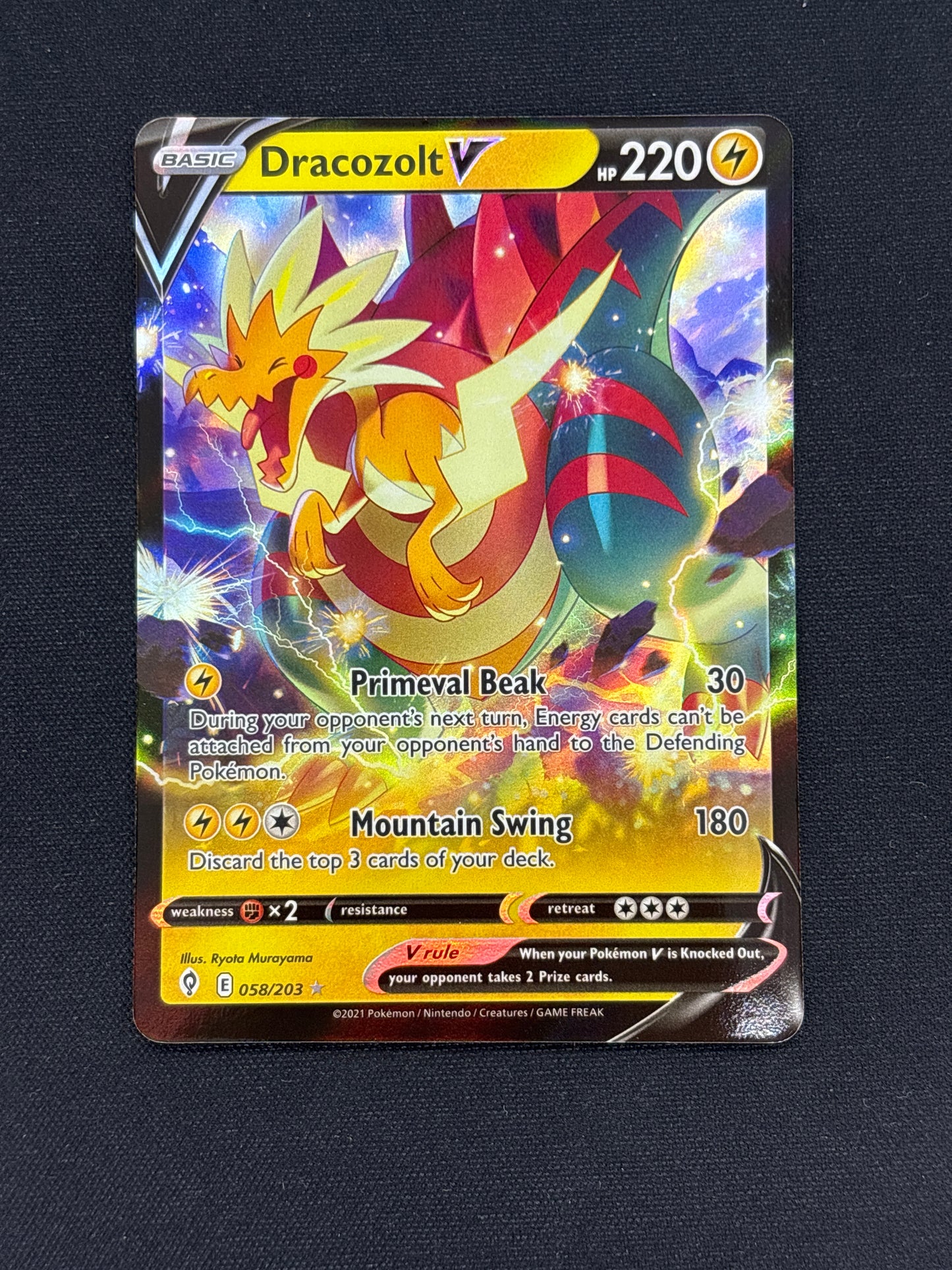 Auction Lot 215: Dracozolt V Full Art Card Conditions Vary
