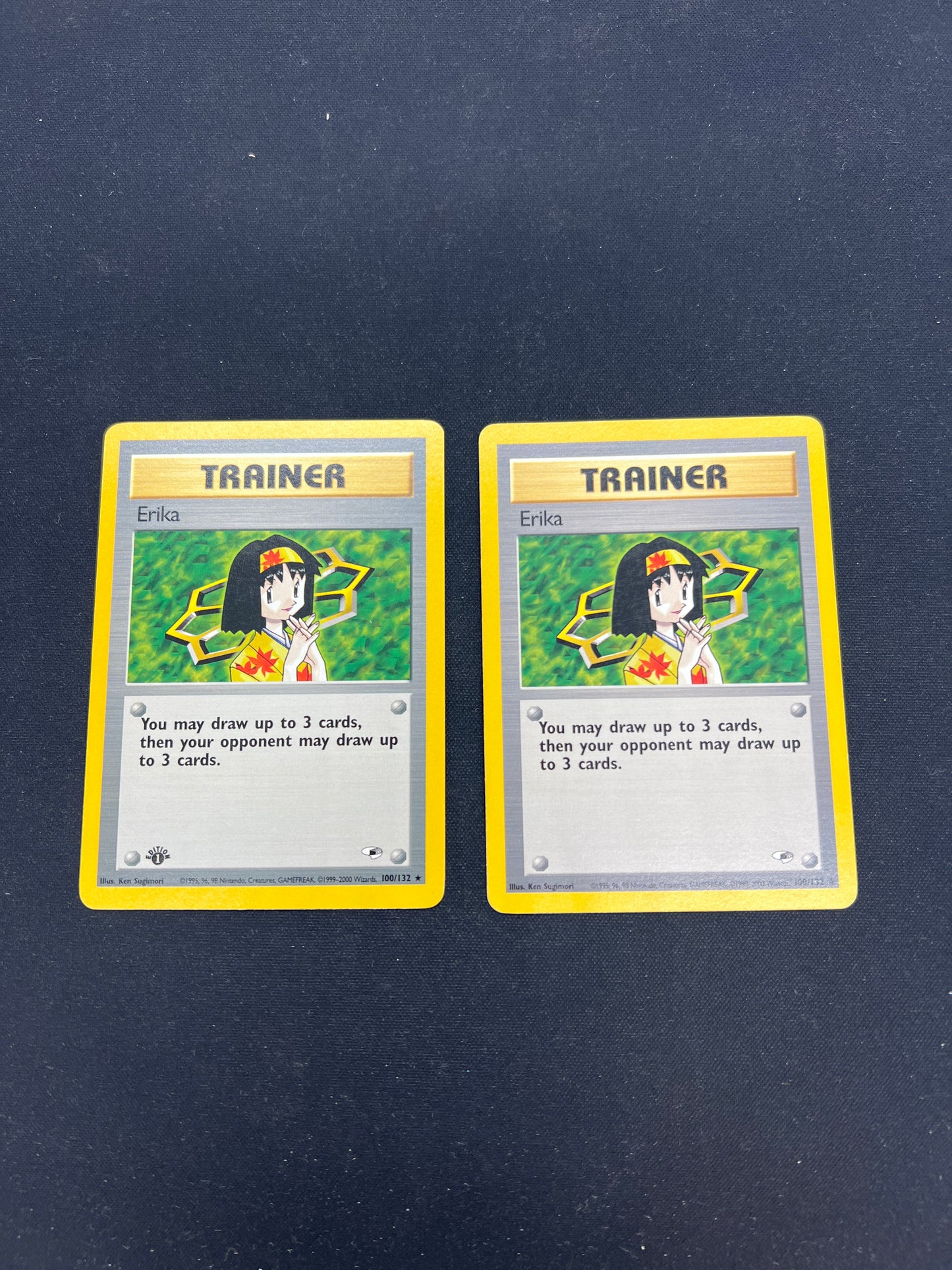 Auction Lot 203: Pokemon Cards Erika Lot of 2 Non Holo Rare WOTC Gym Heroes Condition Vary