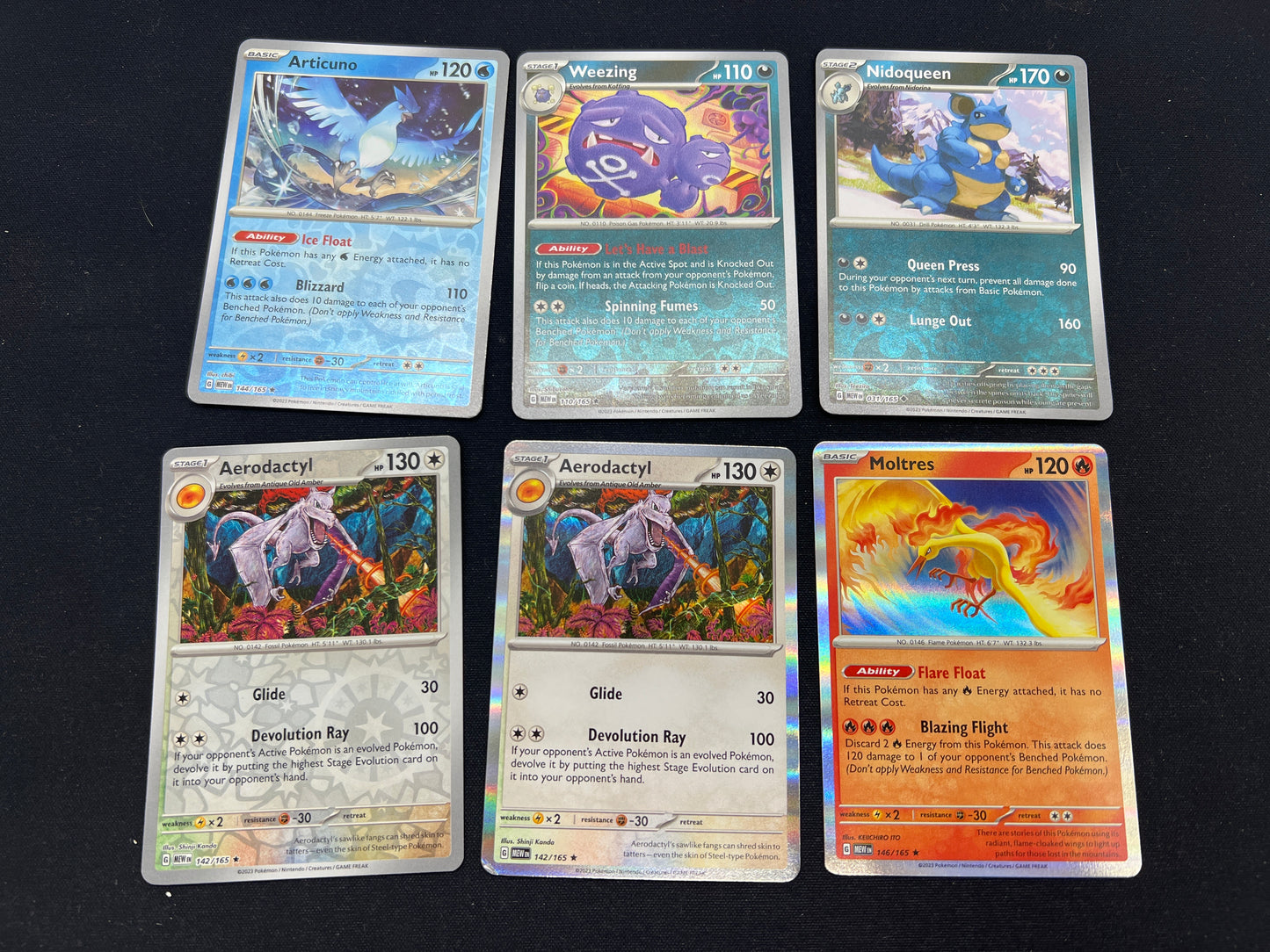Auction Lot 6: Pokemon Cards Lot of 6 Assorted Reverse Holos and Holo Rares SV 151 Condition Vary