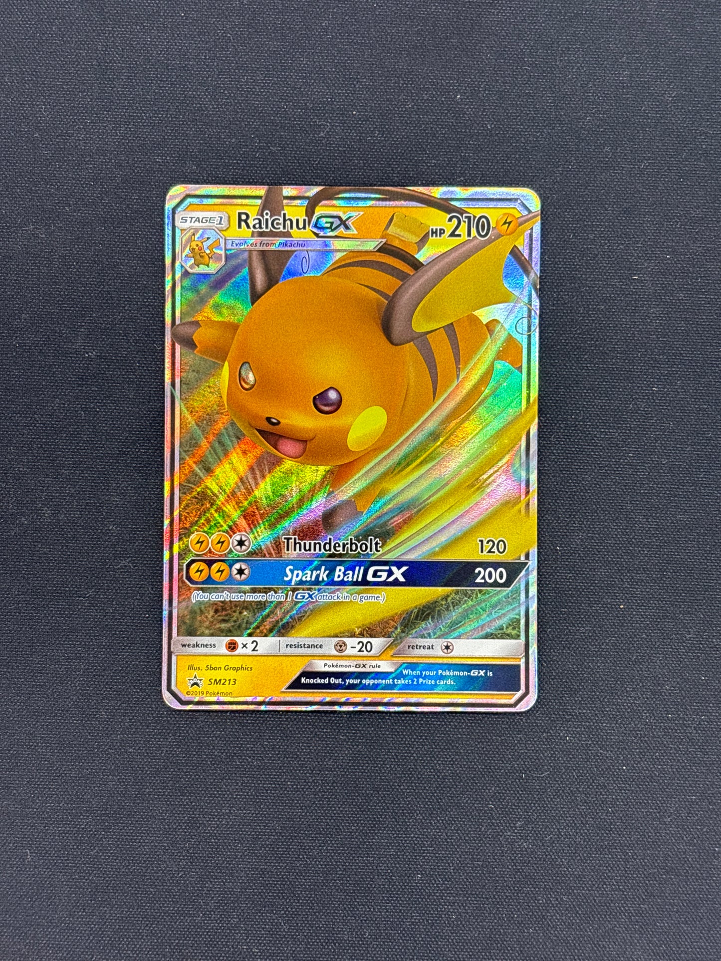 Auction Lot 166: Pokemon Raichu GX Full Art Card Conditions Vary