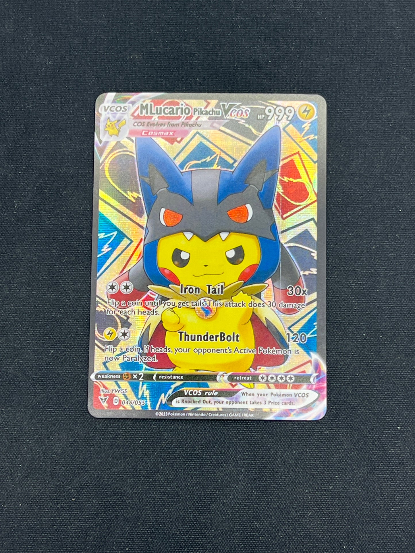 Auction Lot 315: Pokemon CUSTOM Cards Mega Lucario Pikachu VCOS Full Art Condition Vary