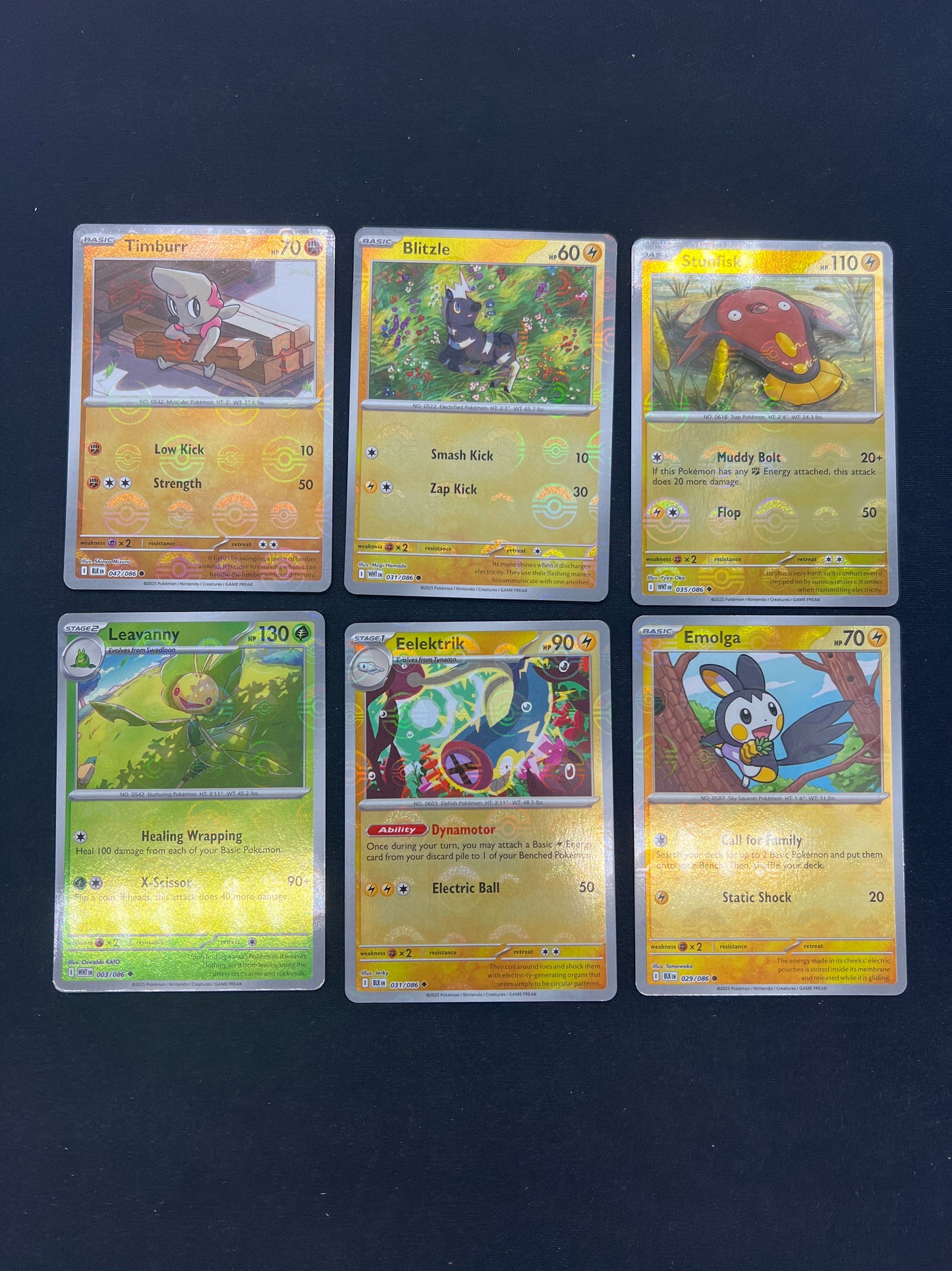 Auction Lot 343: Pokemon Cards Lot of 6 Assorted Pokeball Pattern Black Bolt White Flare Conditions Vary