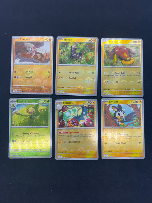 Auction Lot 343: Pokemon Cards Lot of 6 Assorted Pokeball Pattern Black Bolt White Flare Conditions Vary