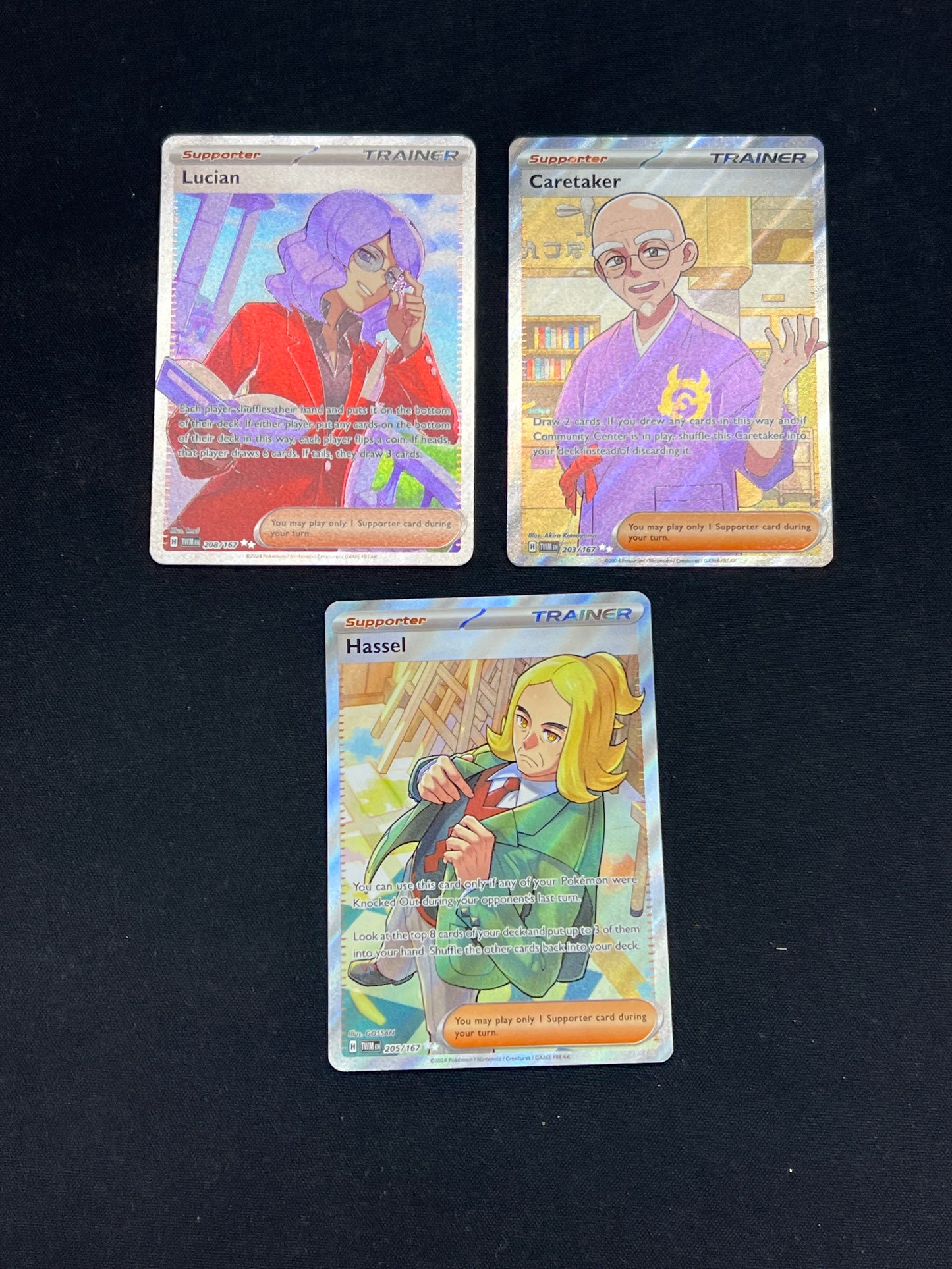 Auction Lot 149: Pokemon Cards Lot of 3 Assorted Full Art Trainer SV Conditions Vary