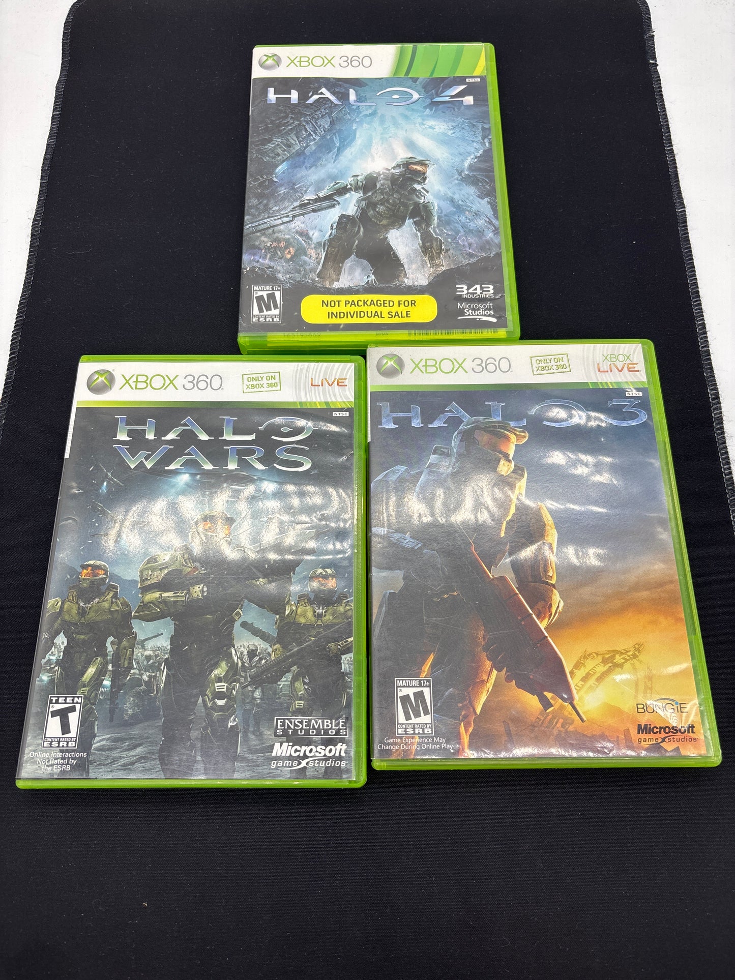 Auction Lot 102: XBOX 360 Video Game Lot of 3 Halo 3 4 Halo Wars