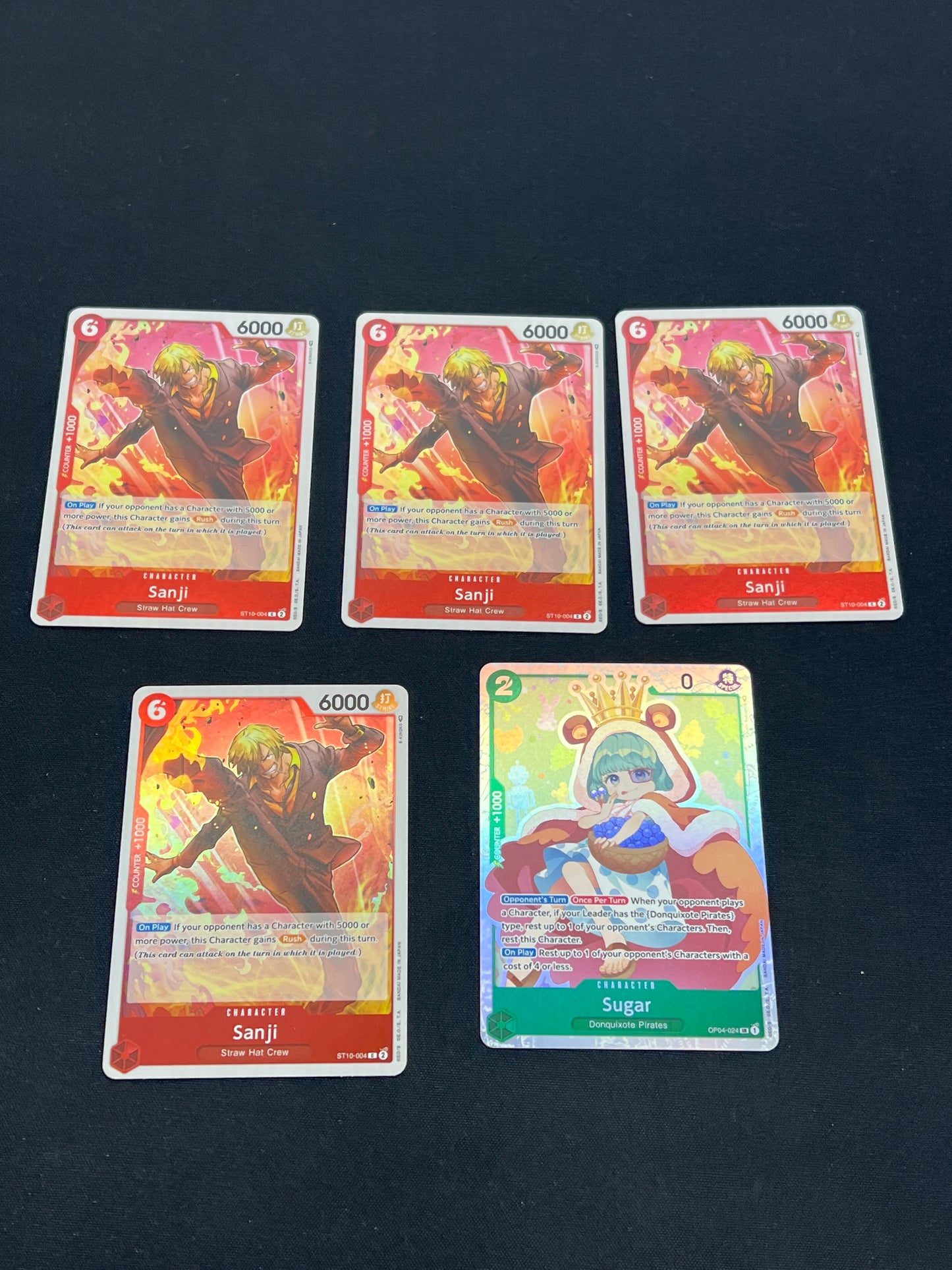 Auction Lot 122: One Piece TCG Lot of 5 Holo Cards Conditions Vary