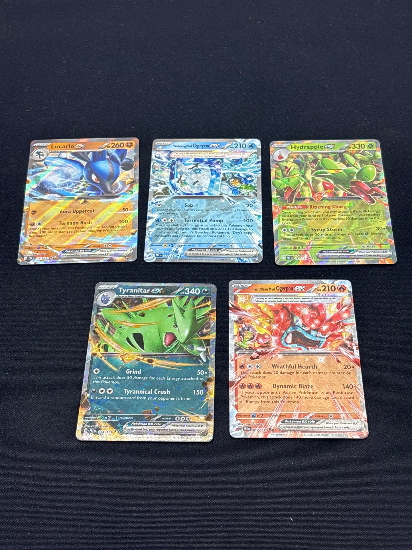 Auction Lot 141: Pokemon Cards Assorted Lot of 5 Prismatic Evolutions EX Double Rares Conditoins Vary