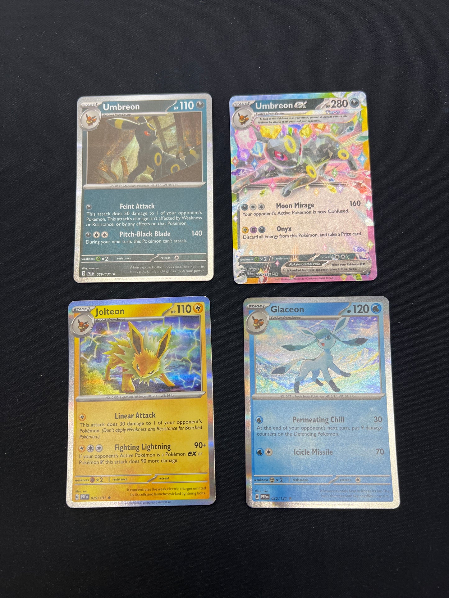Auction Lot 322: Pokemon Cards Assorted Lot of 4 Eeveelutions Conditions Vary