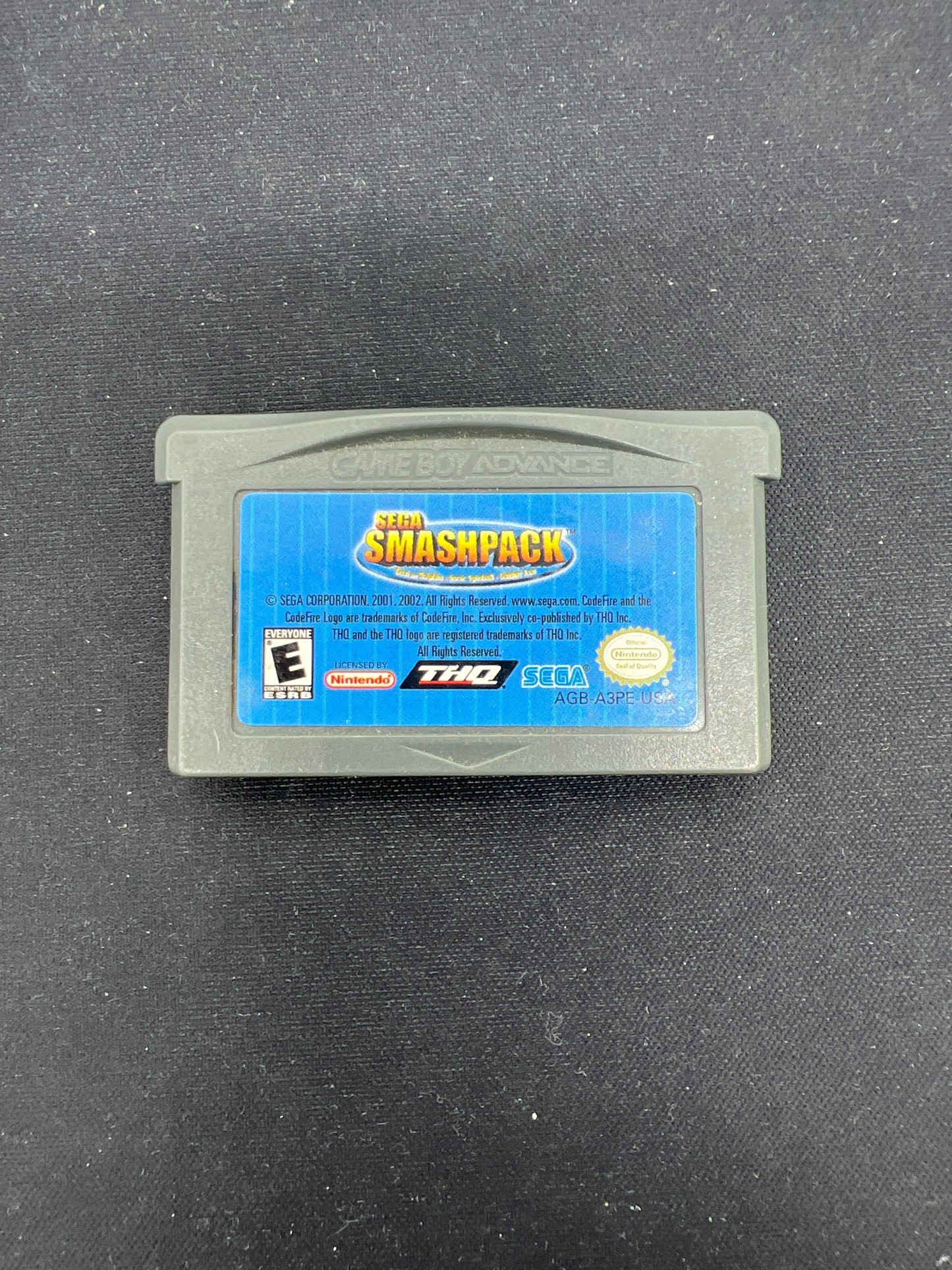 Auction Lot 36: Nintendo Gameboy Advance Video Game Loose SEGA Smashpack