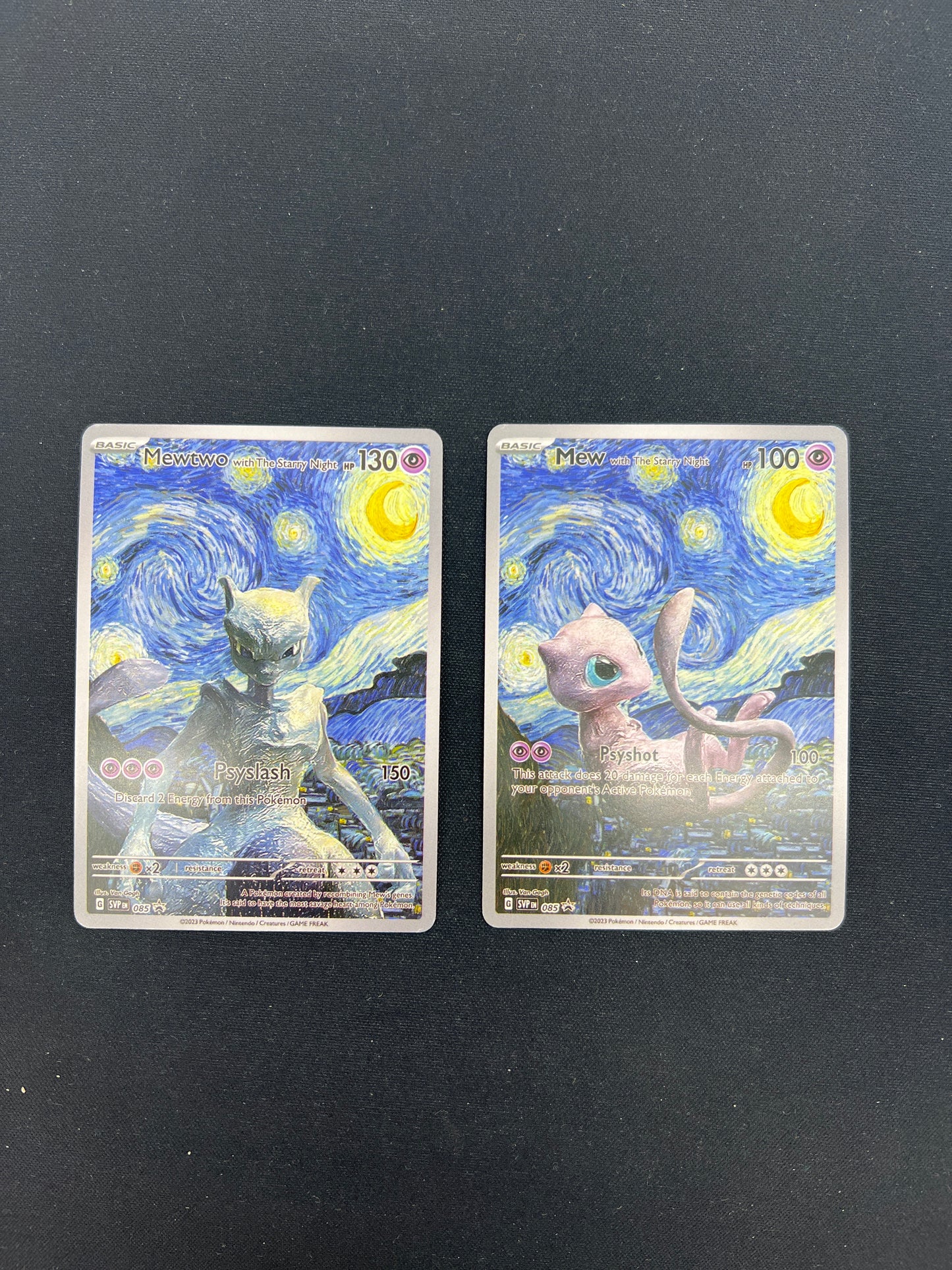 Auction Lot 156: Pokemon Cards CUSTOM Lot of 2 Mew & Mewtwo Van Gogh Conditions Vary