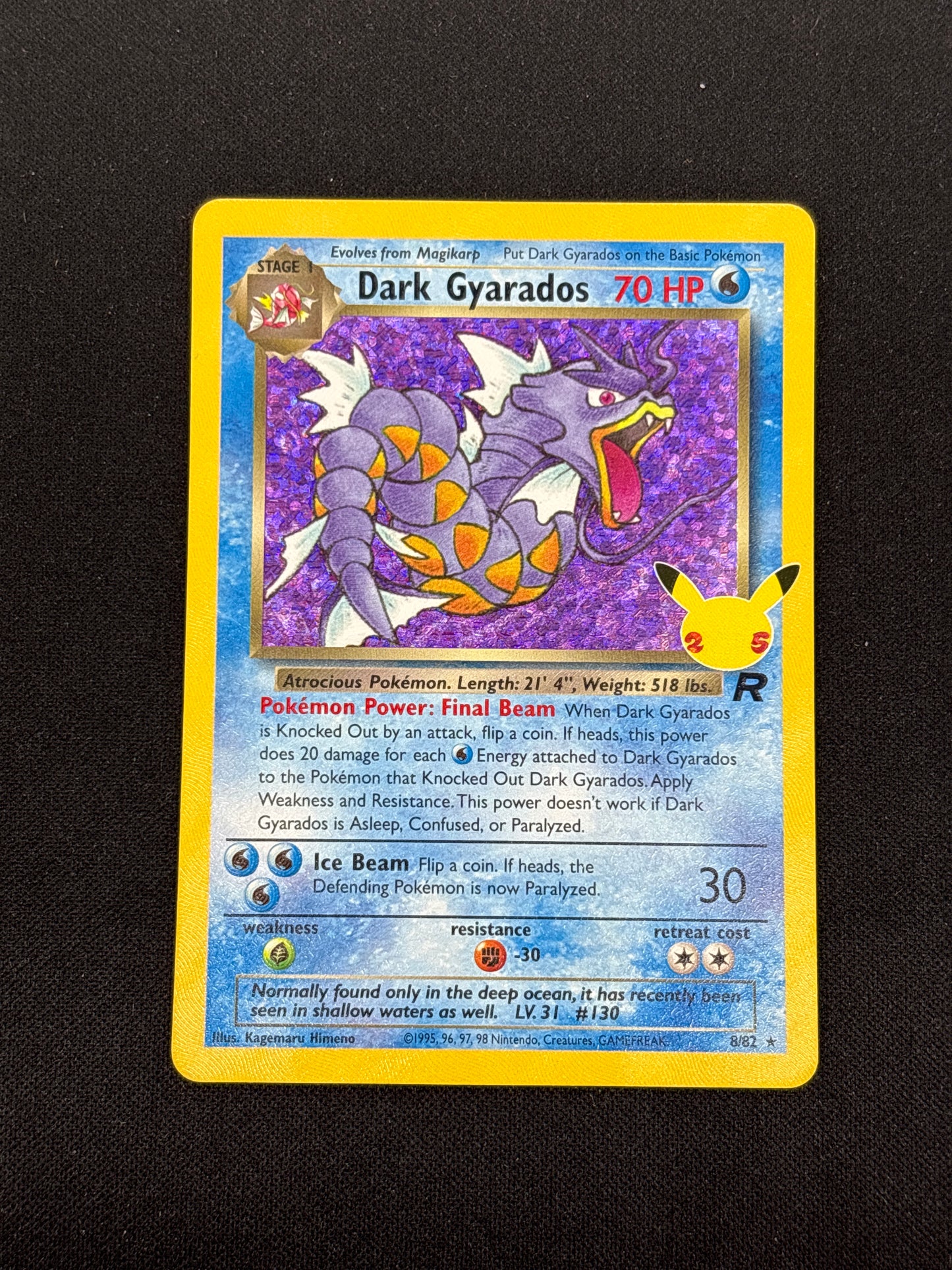 Auction Lot 167: Dark Gyarados Holo Pokemon Celebrations Card Conditions Vary