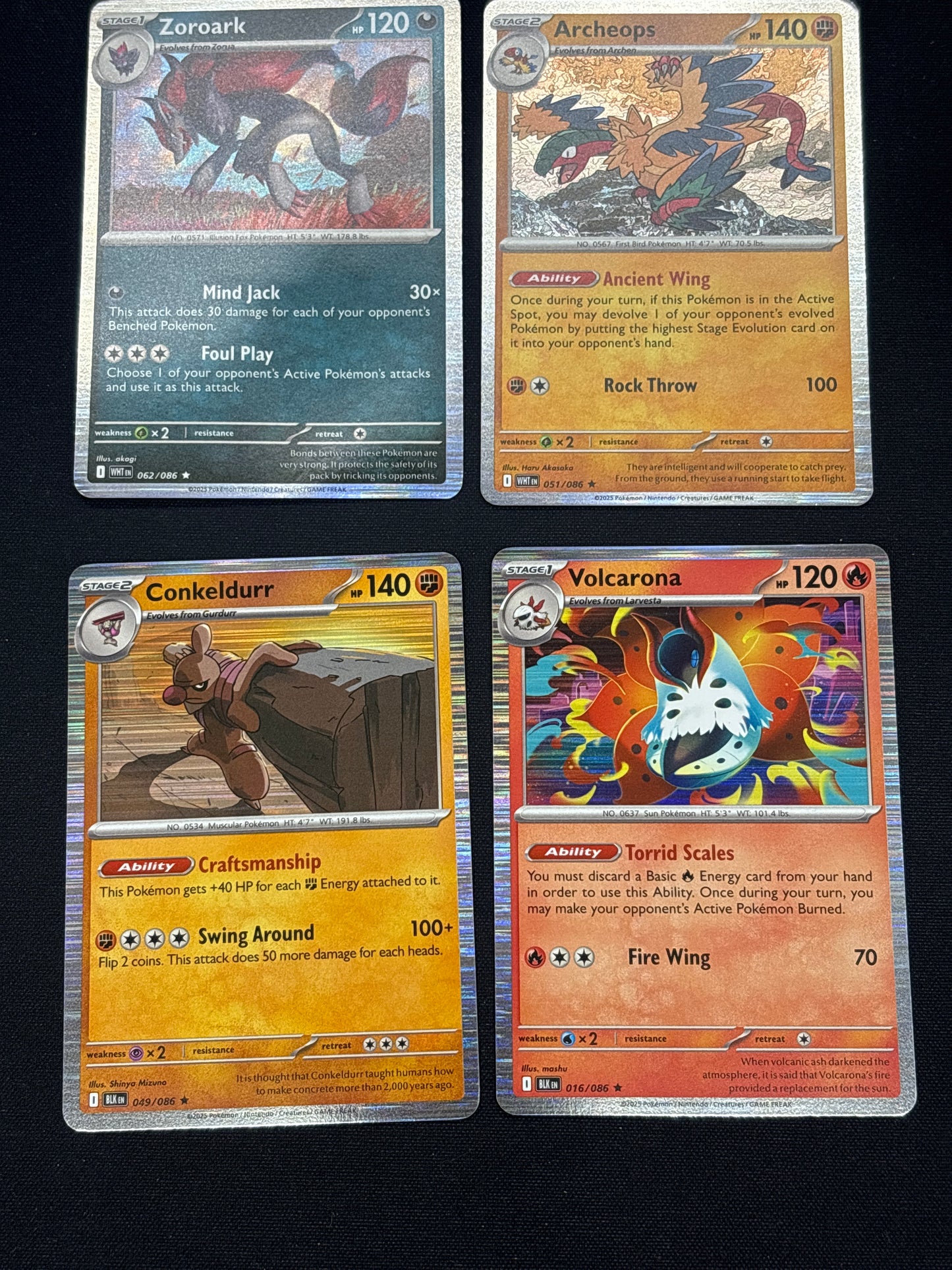 Auction Lot 252: Pokemon Cards Lot of 4 Assorted Holo Rares SV BW Conditions Vary