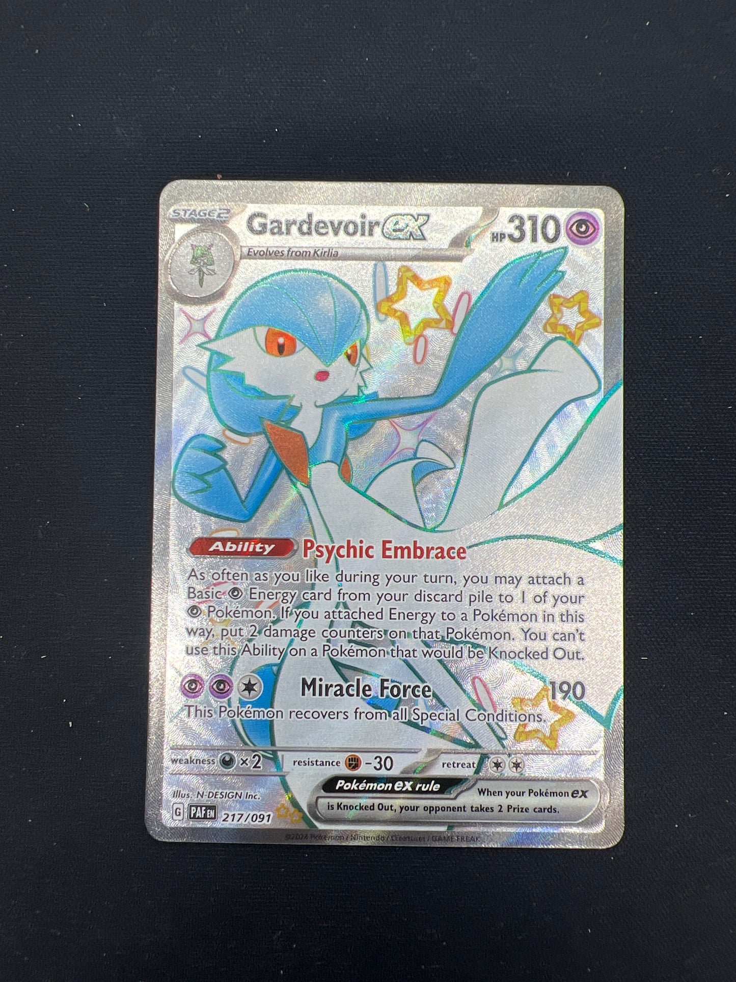 Auction Lot 133: Pokemon Cards Gardevoir EX Paldean Fates Full Art Condition Vary