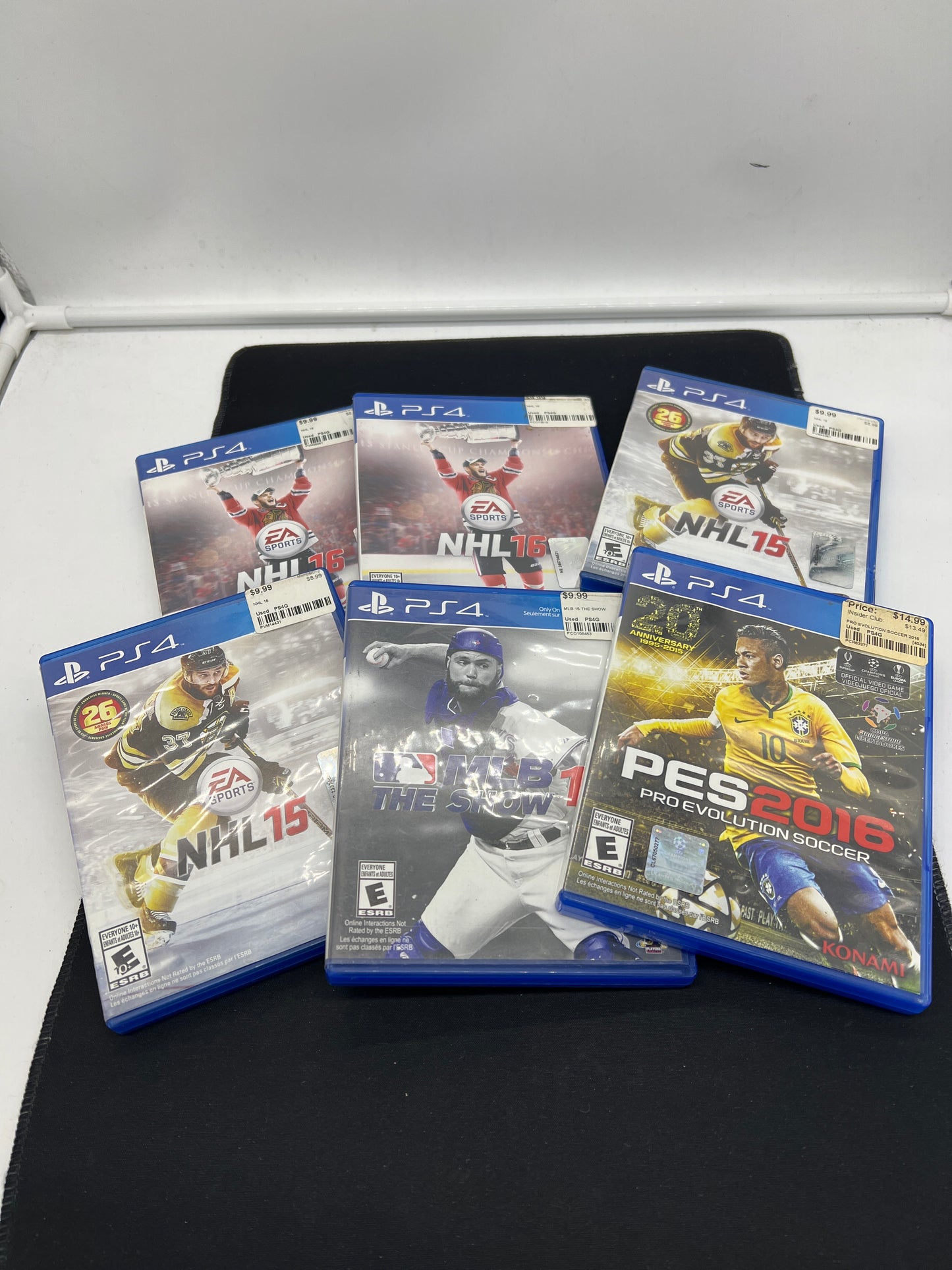 Auction Lot 143: PS4 Video Game Lot of 6 NHL 15 16 MLB The Show 15 PES 2016