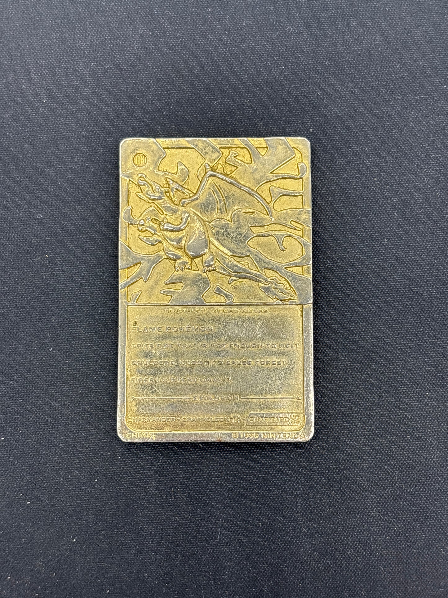 Auction Lot 349: Pokemon Gold Plated Charizard