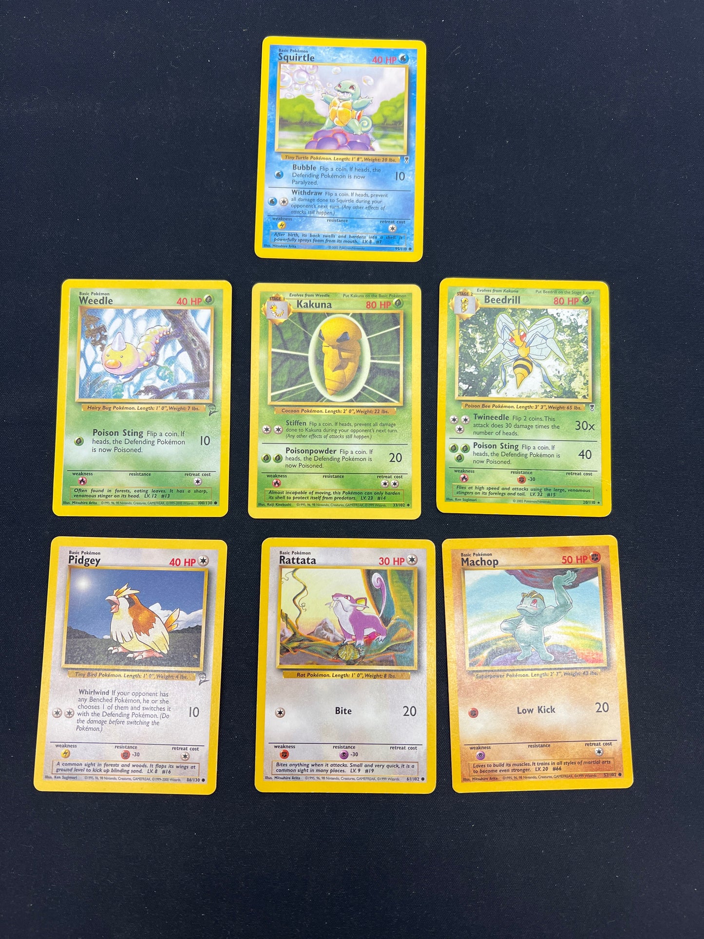 Auction Lot 340: Pokemon Cards Lot of 7 Assorted WOTC Era Commons Uncommons Conditions Vary