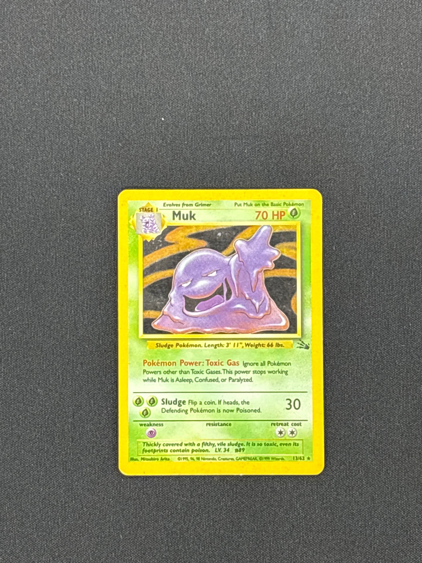Auction Lot 185: Muk 13/62 Holo Rare Pokemon Fossil Condition Vary