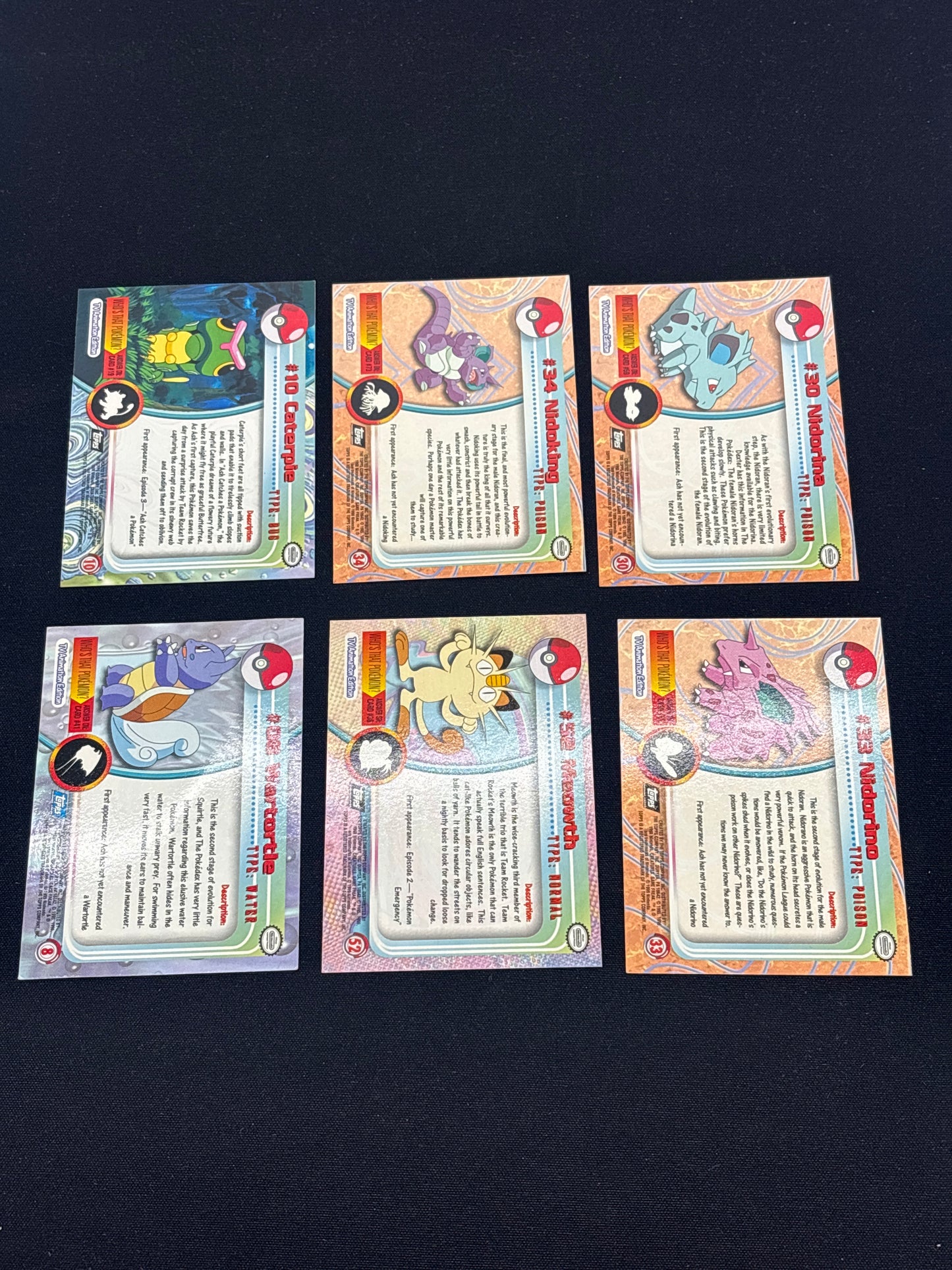 Auction Lot 96: Pokemon Topps Non Foil Card Lot of 6 Conditions Vary