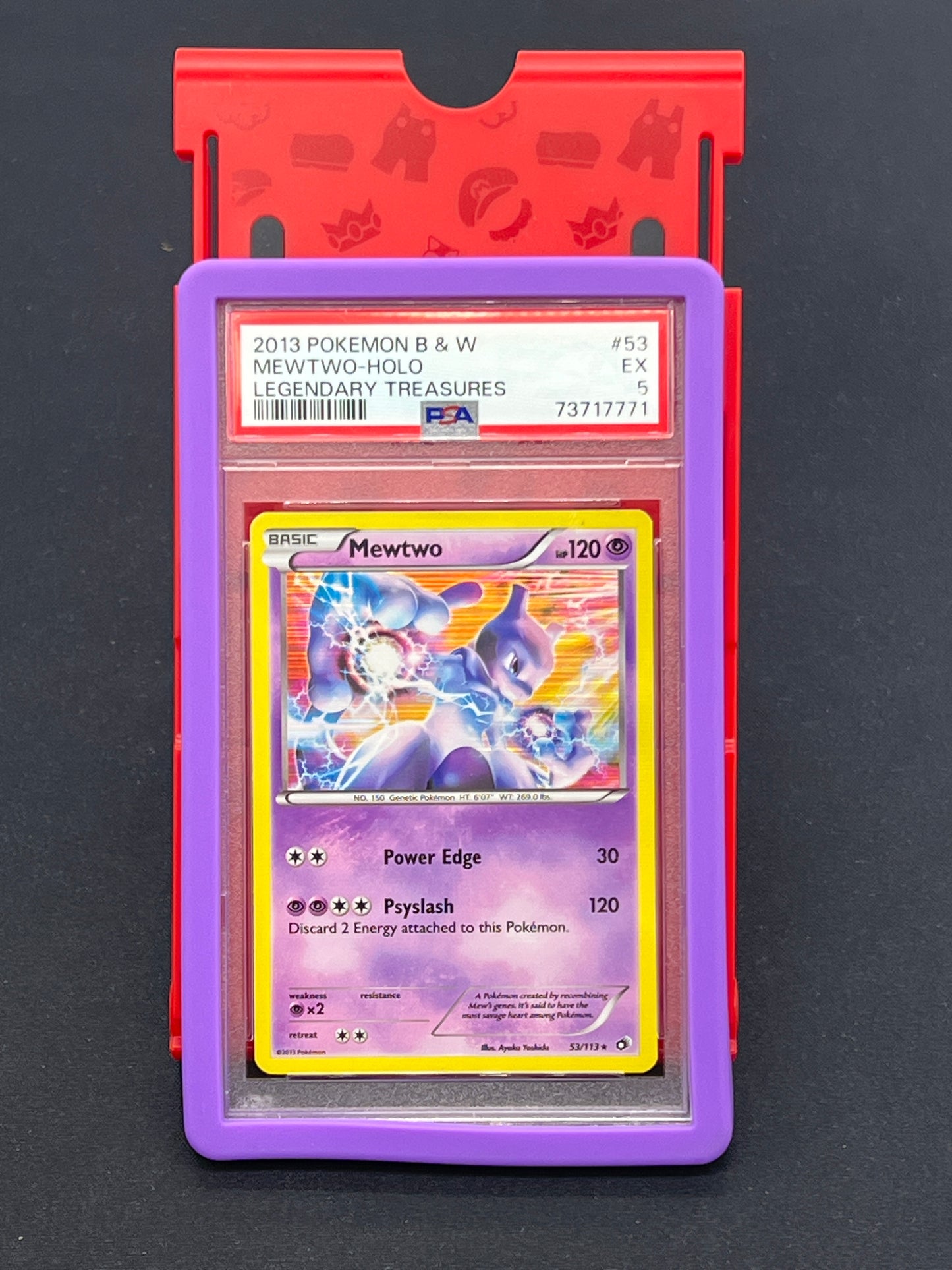 Auction Lot 124: PSA Graded 5 Mewtwo Mid Era Holo Legendary Treasures With Bumper