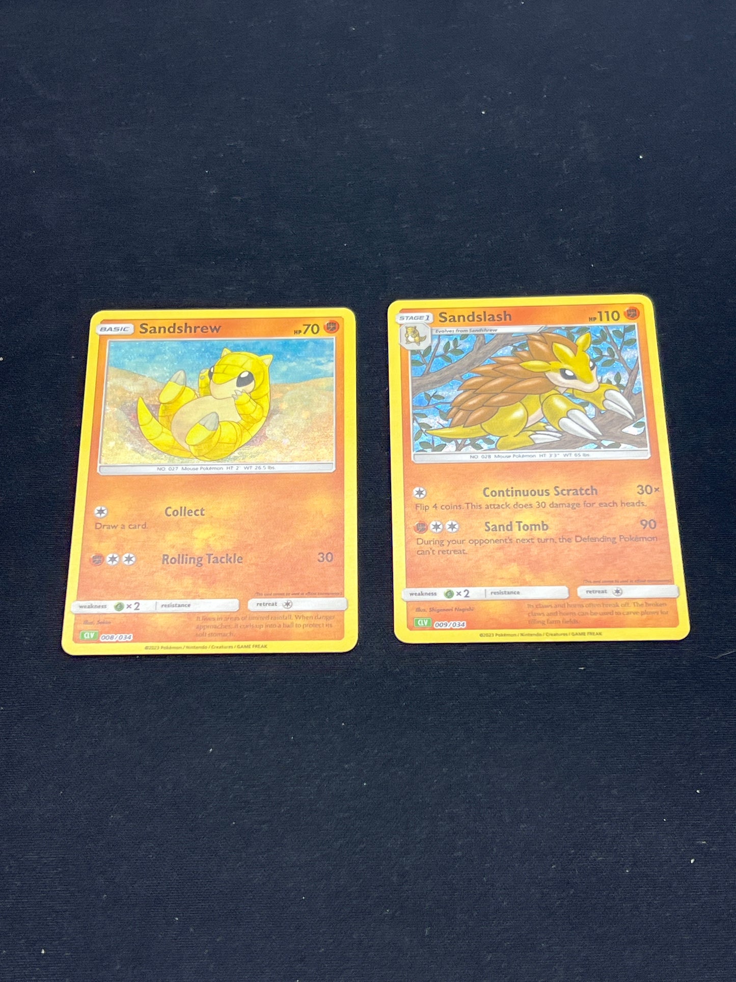 Auction Lot 293: Pokemon Cards Sandshrew & Sandslash TCG Classic Conditions Vary
