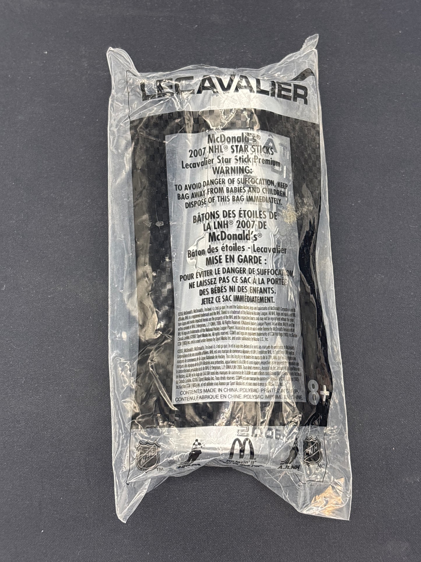 Auction Lot 208: McDonald’s Happy Meal Hockey Stick Vincent Lecavalier