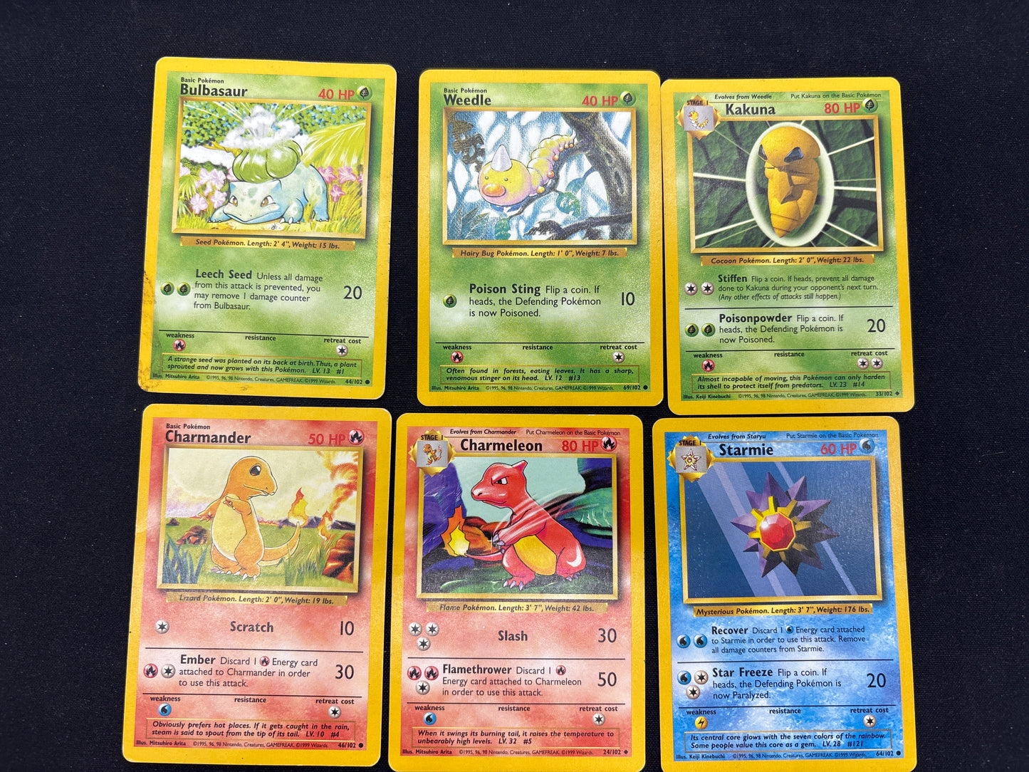 Auction Lot 409: Pokemon Cards Assorted Lot of 6 WOTC Base Set Commons Uncommons Condtions Vary