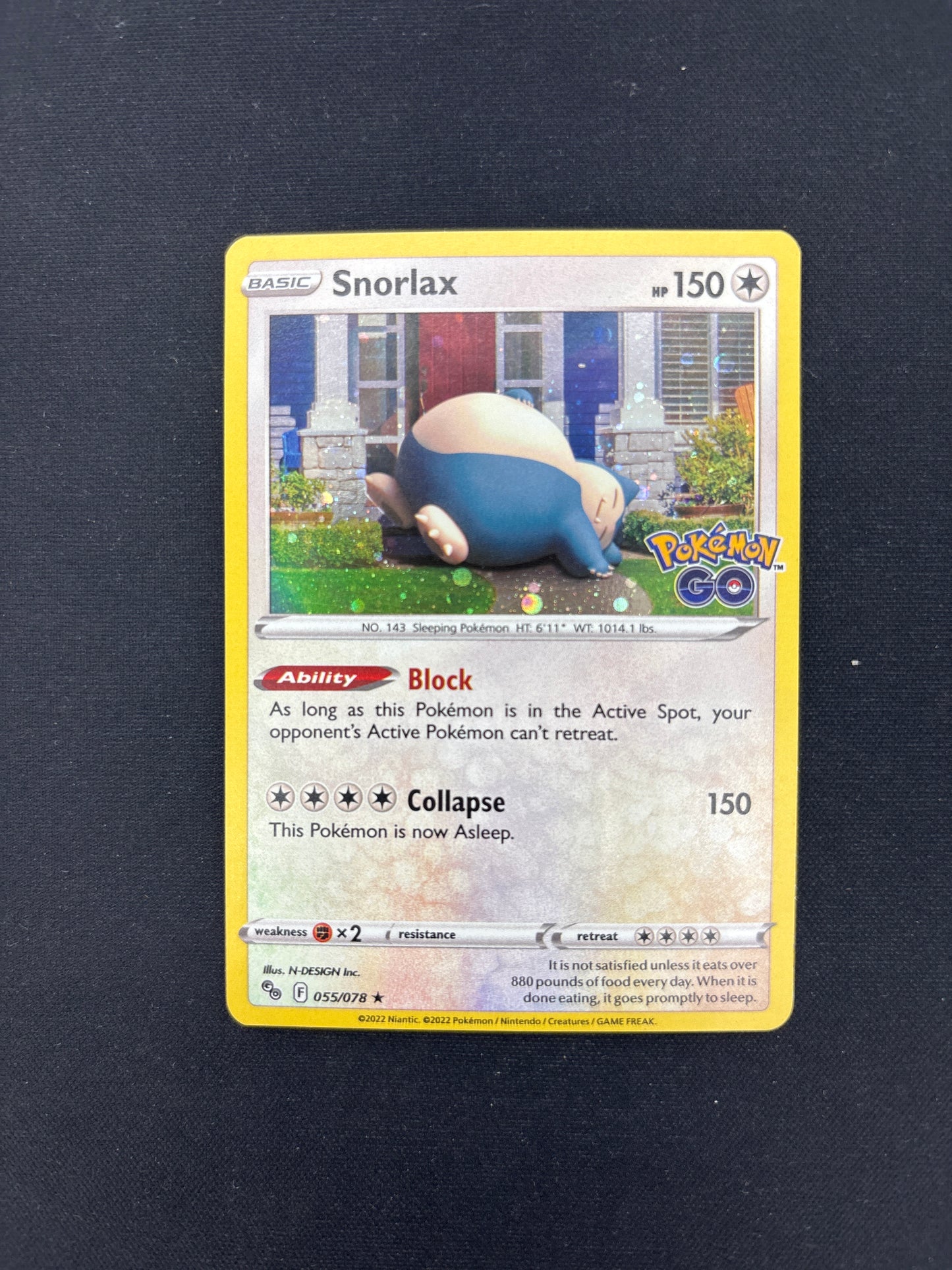 Auction Lot 289: Pokemon Card Snorlax Holo Pokemon Go Condition Vary