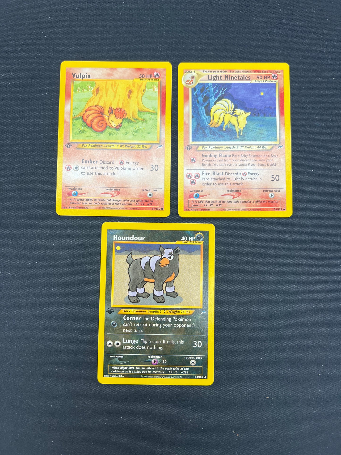 Auction Lot 14: Pokemon Cards Lot of 3 Assorted Neo Destiny Light Ninetales Conditions Vary