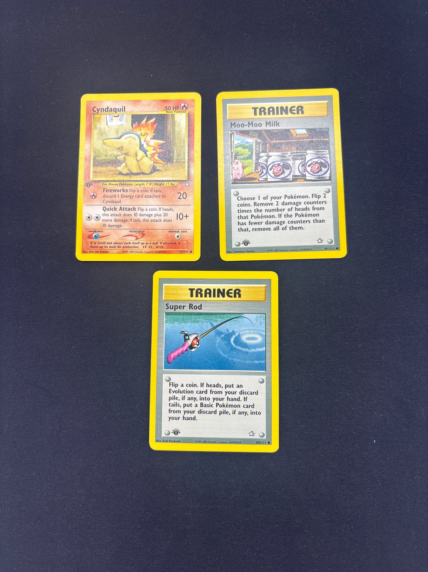 Auction Lot 14: Pokemon Cards Lot of 3 Neo Genesis 1st Edition Conditions Vary