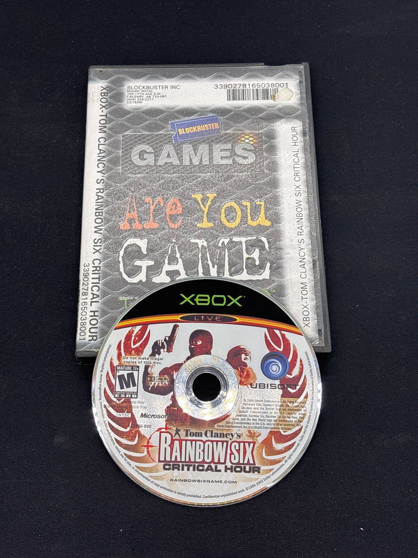 Auction Lot 166: Tom Clancy Rainbow Six Critical Hour XBOX Video Game