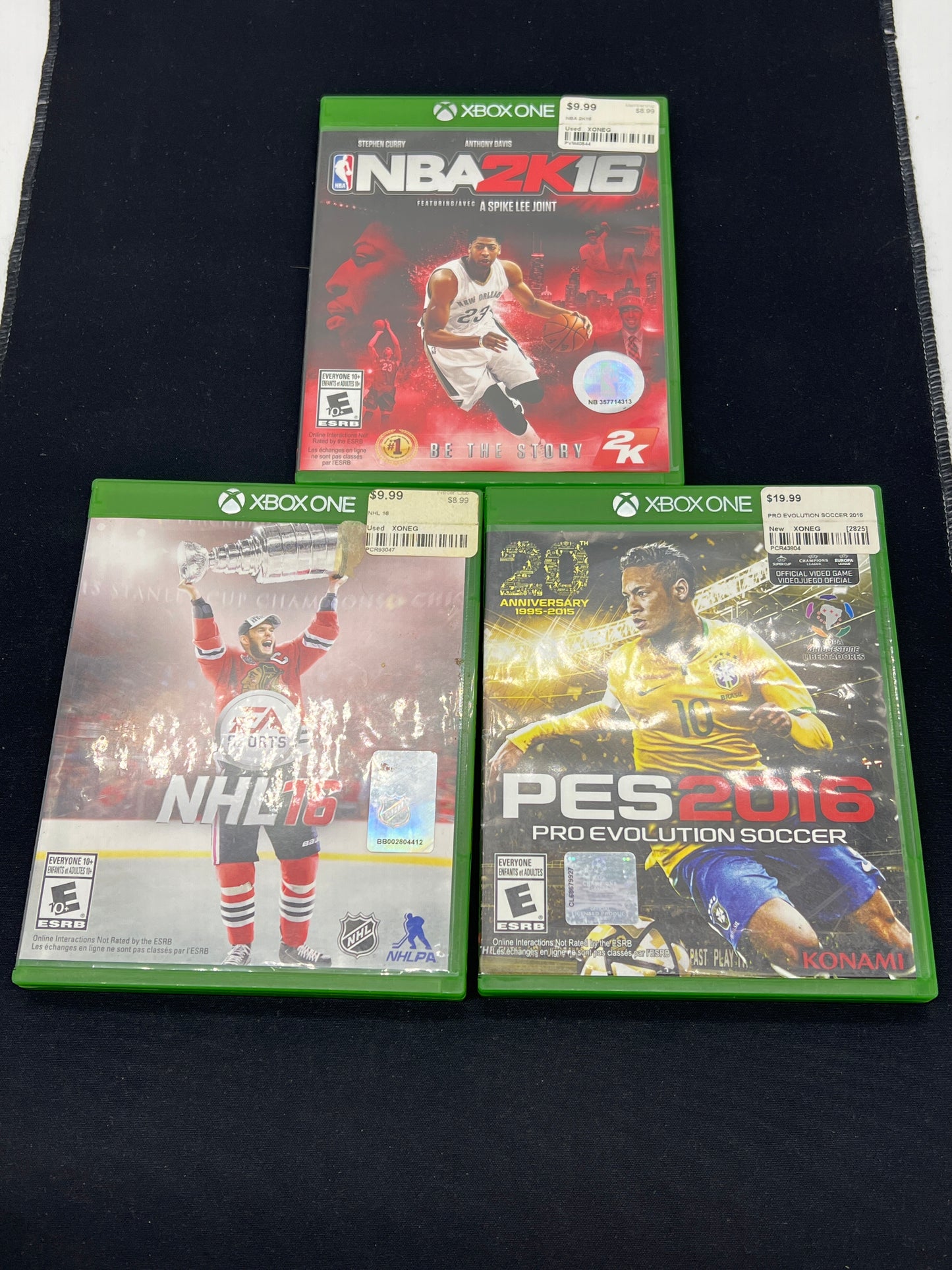 Auction Lot 205: XBOX ONE Video Game Lot of 3 NBA2K15 NHL 16 PES 2016