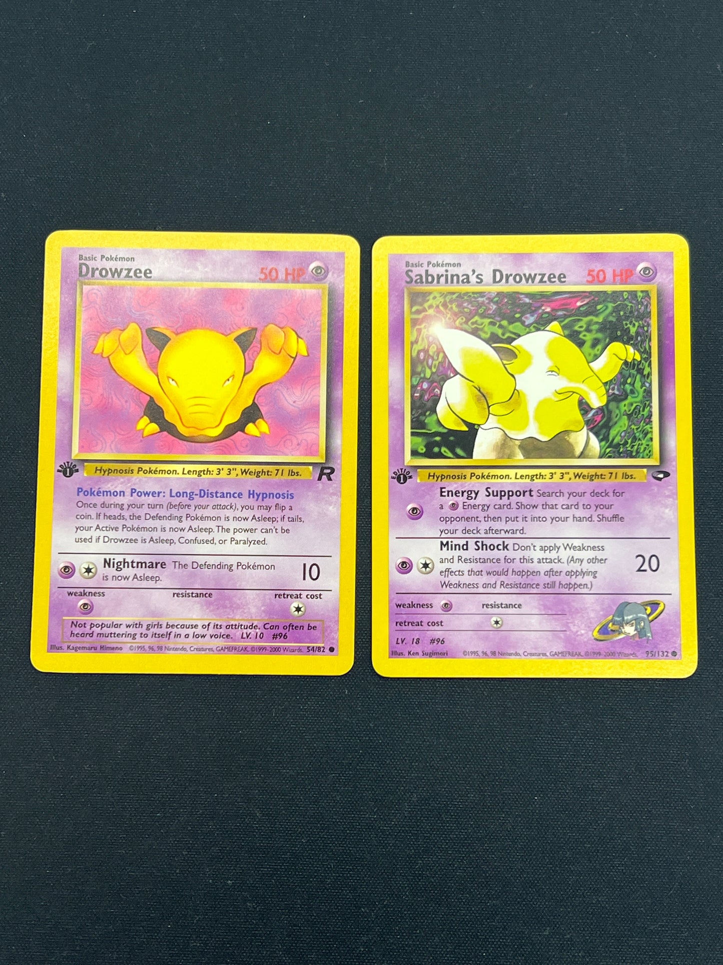 Auction Lot 228: Pokemon Cards 1st Edition Lot of 2 Drowzee's Gym Challenge Team Rocket Conditions Vary