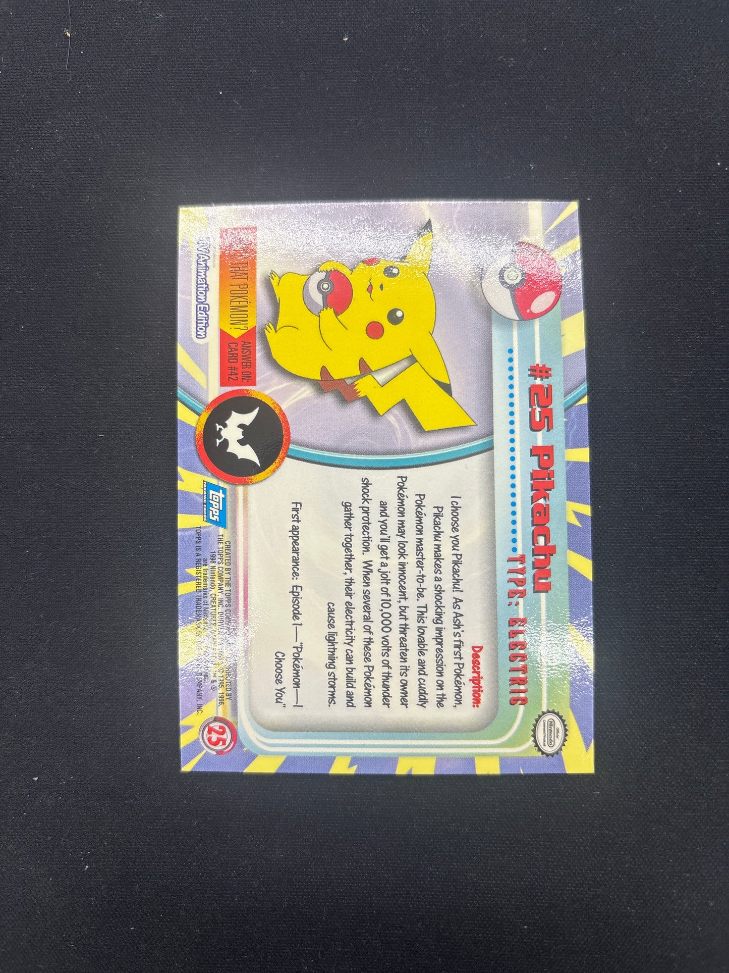 Auction Lot 59: Pokemon Topps Chrome Pikachu Card Condition Vary