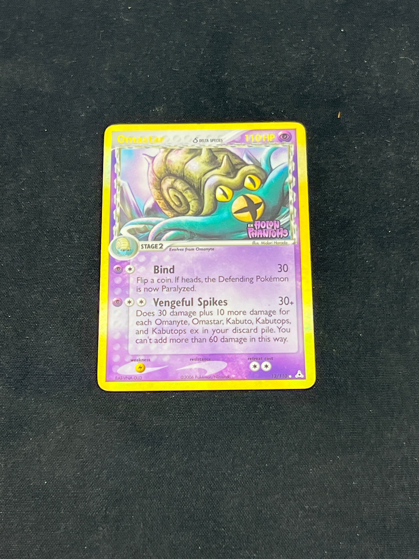Auction Lot 276: Pokemon Cards Omastar Reverse Holo Stamped EX Holon Phantoms Condition Vary