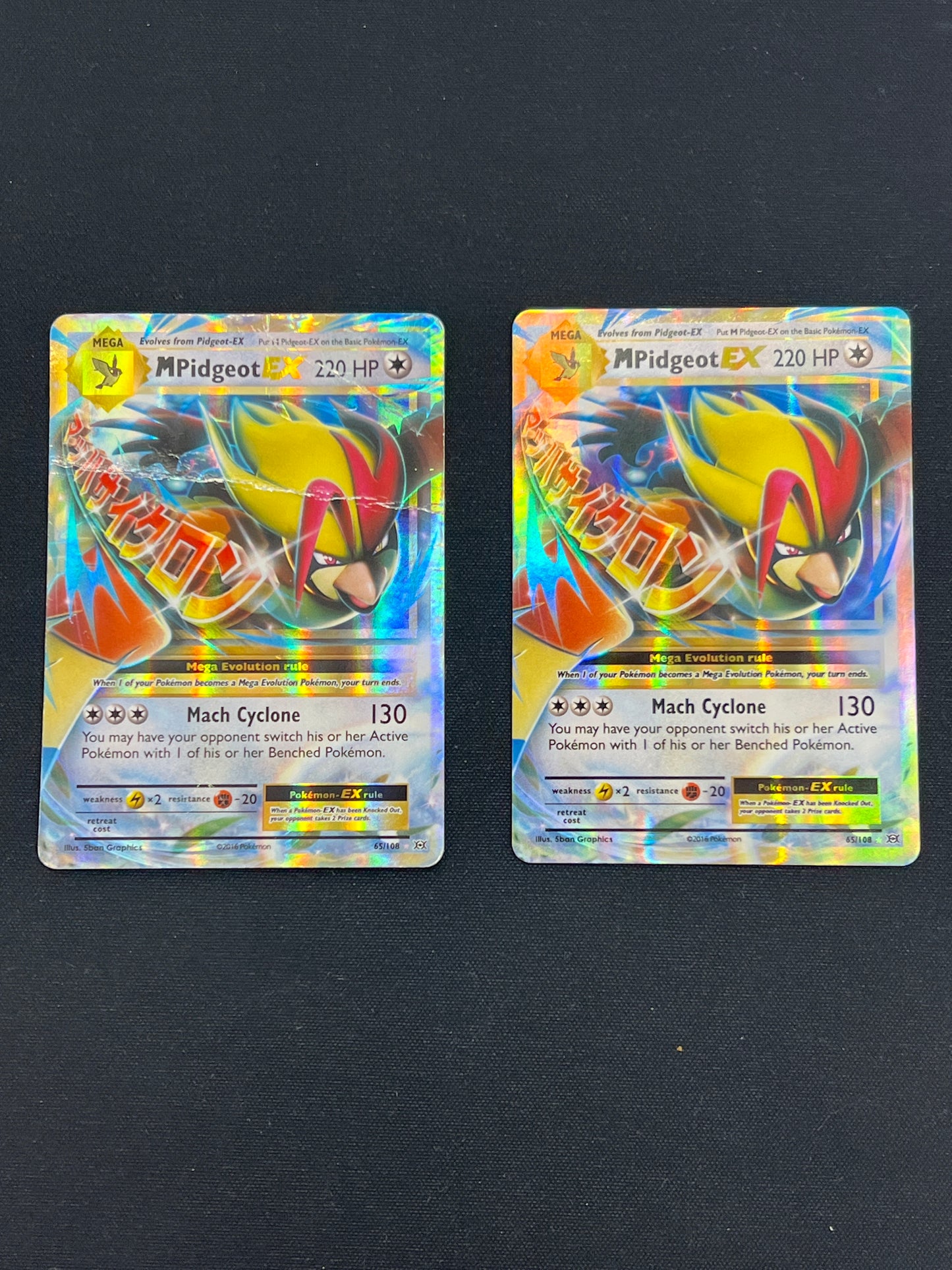 Auction Lot 222: Pokemon Cards Lot of 2 M Pidgeot EX 65/108 XY Evolutions Conditions Vary