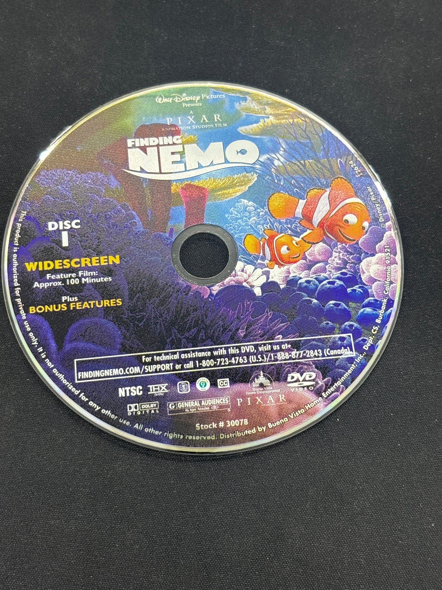 Auction Lot 393: Finding Nemo DVD With Bonus Features Disc Only