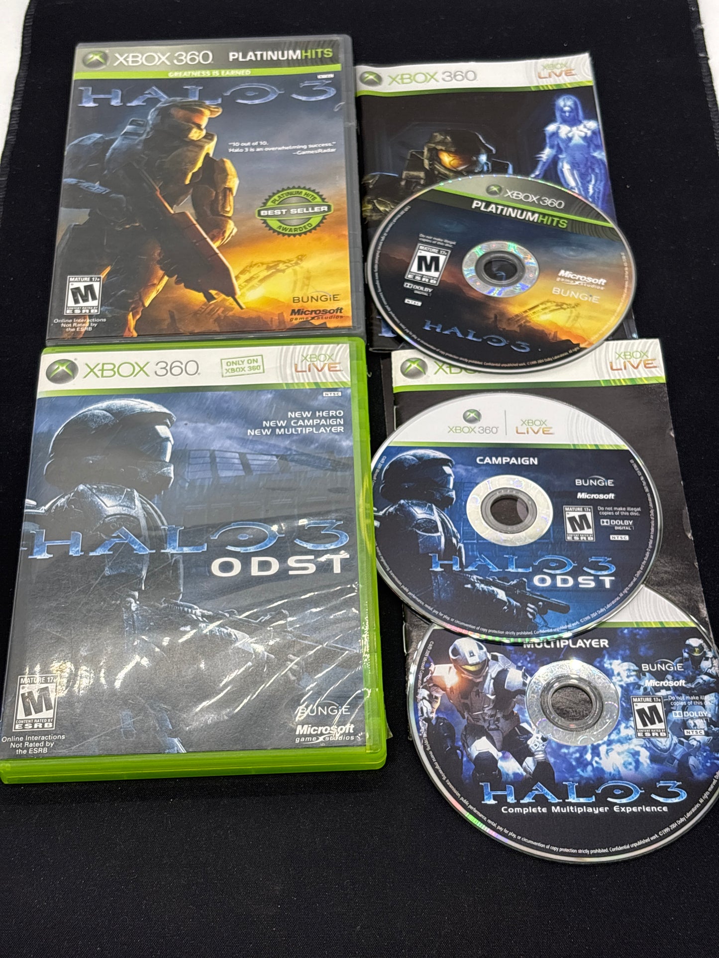 Auction Lot 15: XBOX 360 Video Game Lot of 2 Halo 3 Halo 3 ODST CIB