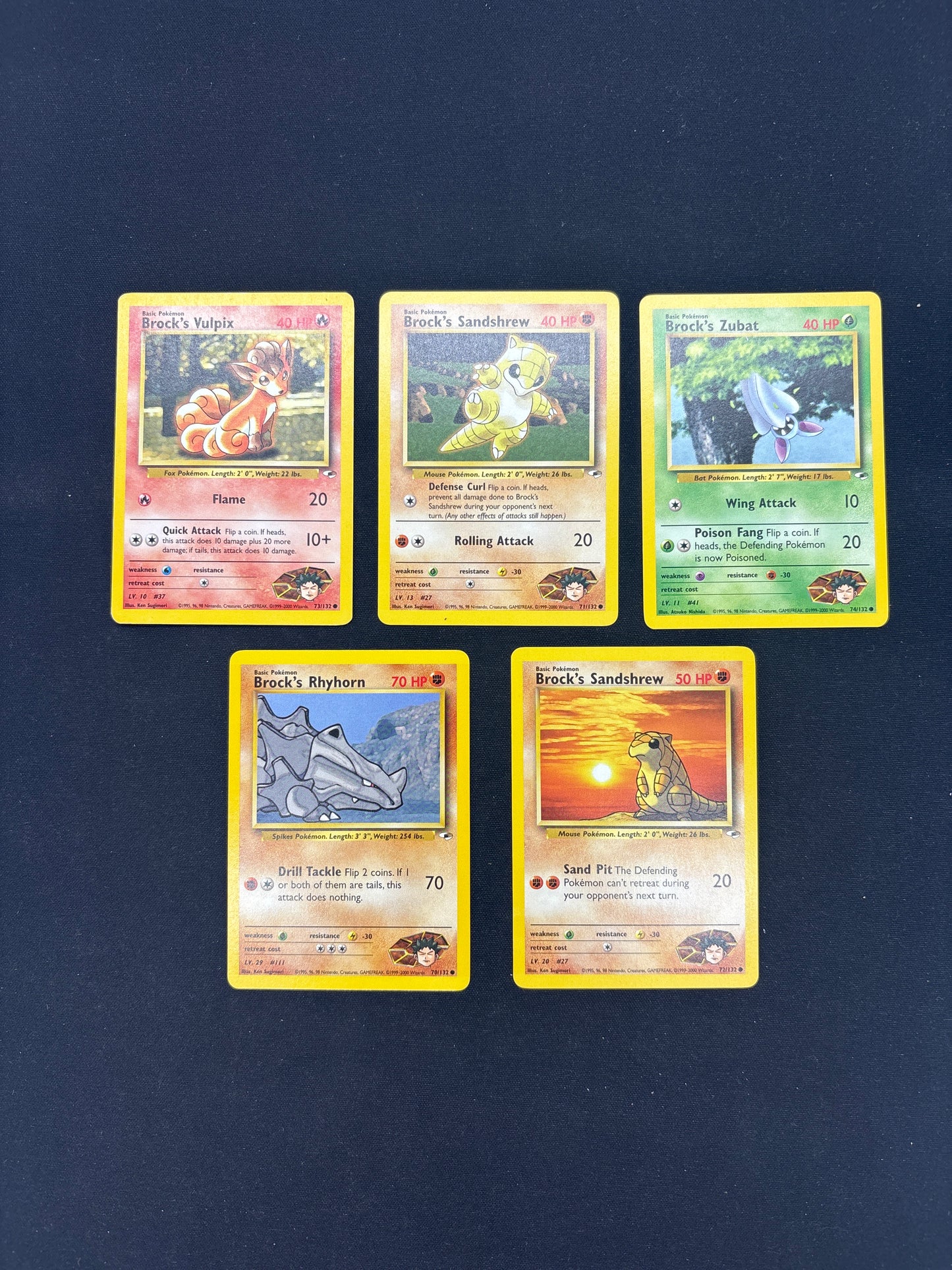 Auction Lot 193: Pokemon Cards Lot of 5 Brock's Gym Heroes Conditions Vary