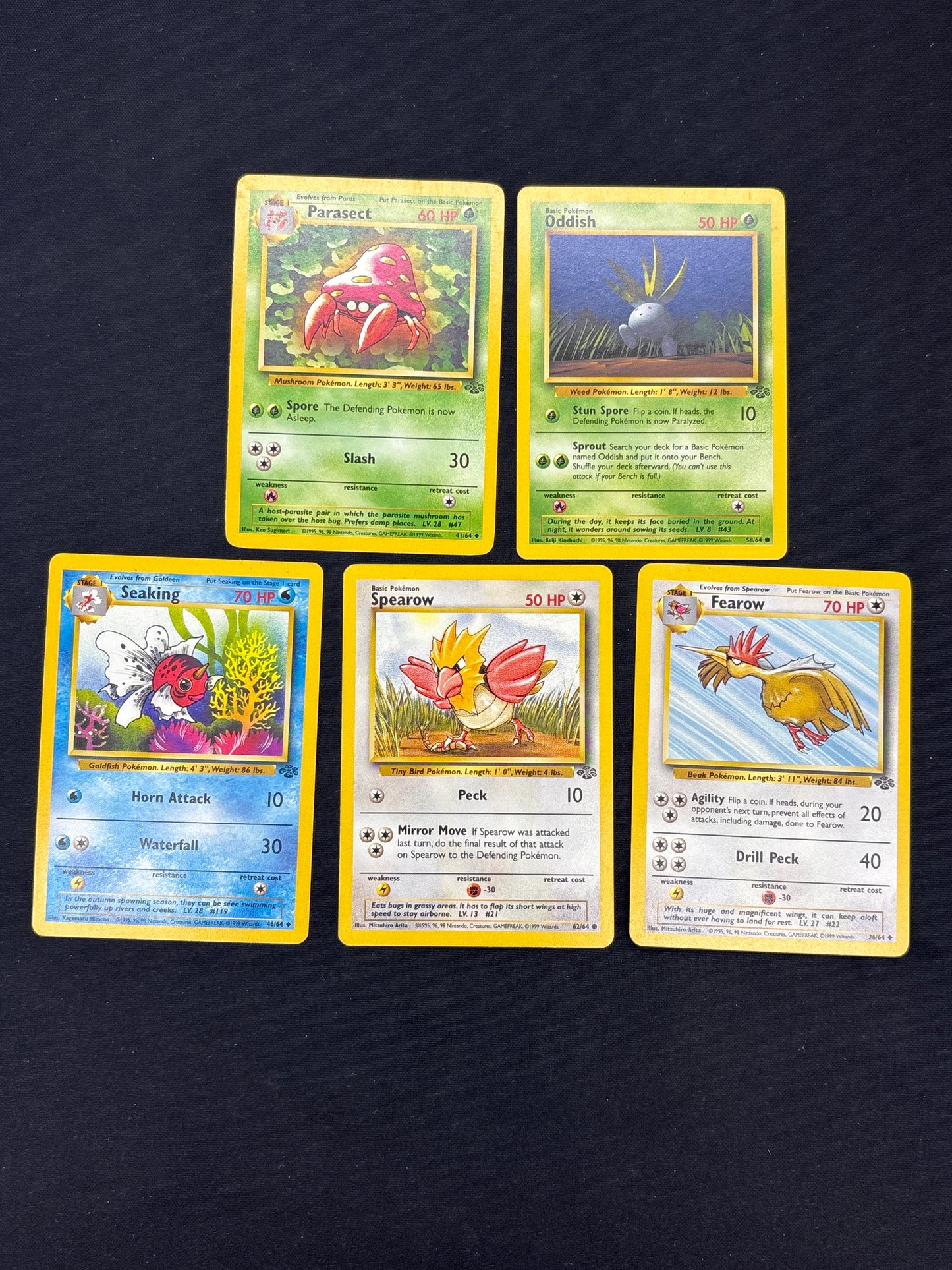 Auction Lot 107: Pokemon Cards Lot of 5 Assorted Jungle Conditions Vary