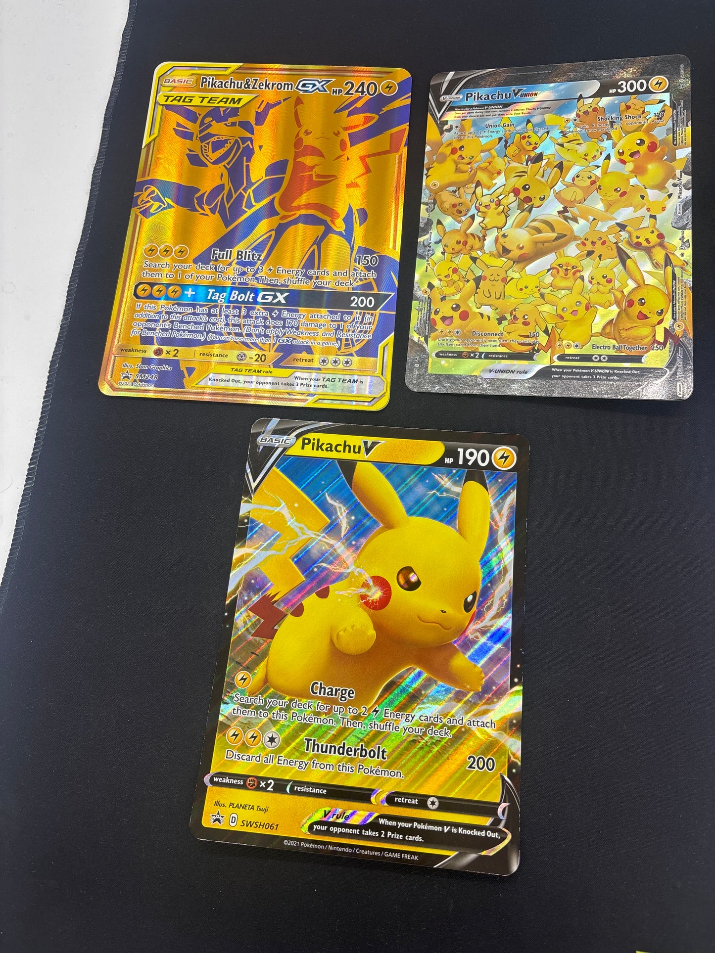 Auction Lot 186: Pokemon Cards JUMBO Pikachu Themed Lot of 3 Conditions Vary
