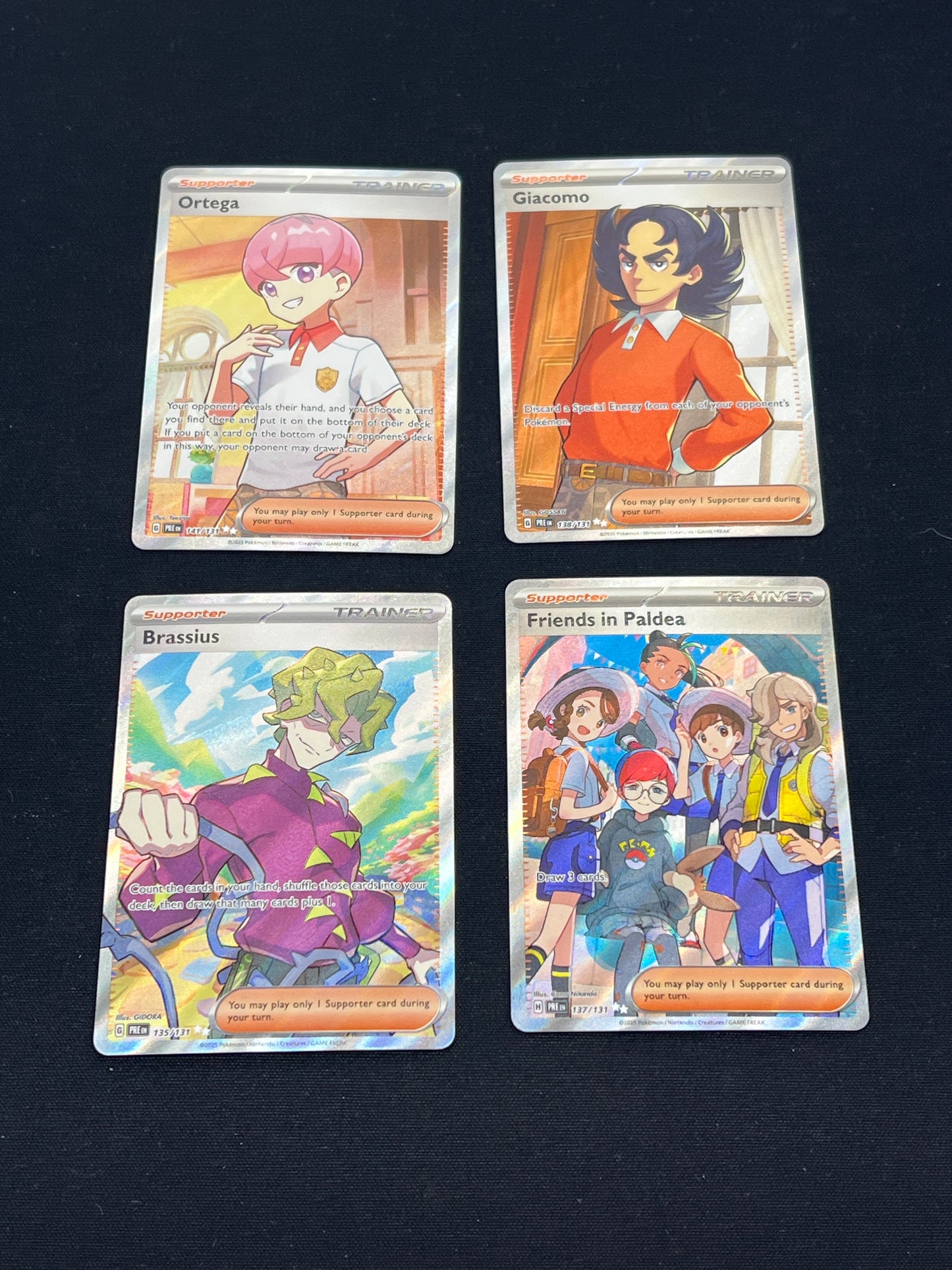 Auction Lot 331: Pokemon Cards Assorted Lot of 4 Prismatic Evolutions Full Art Trainers Condition Vary