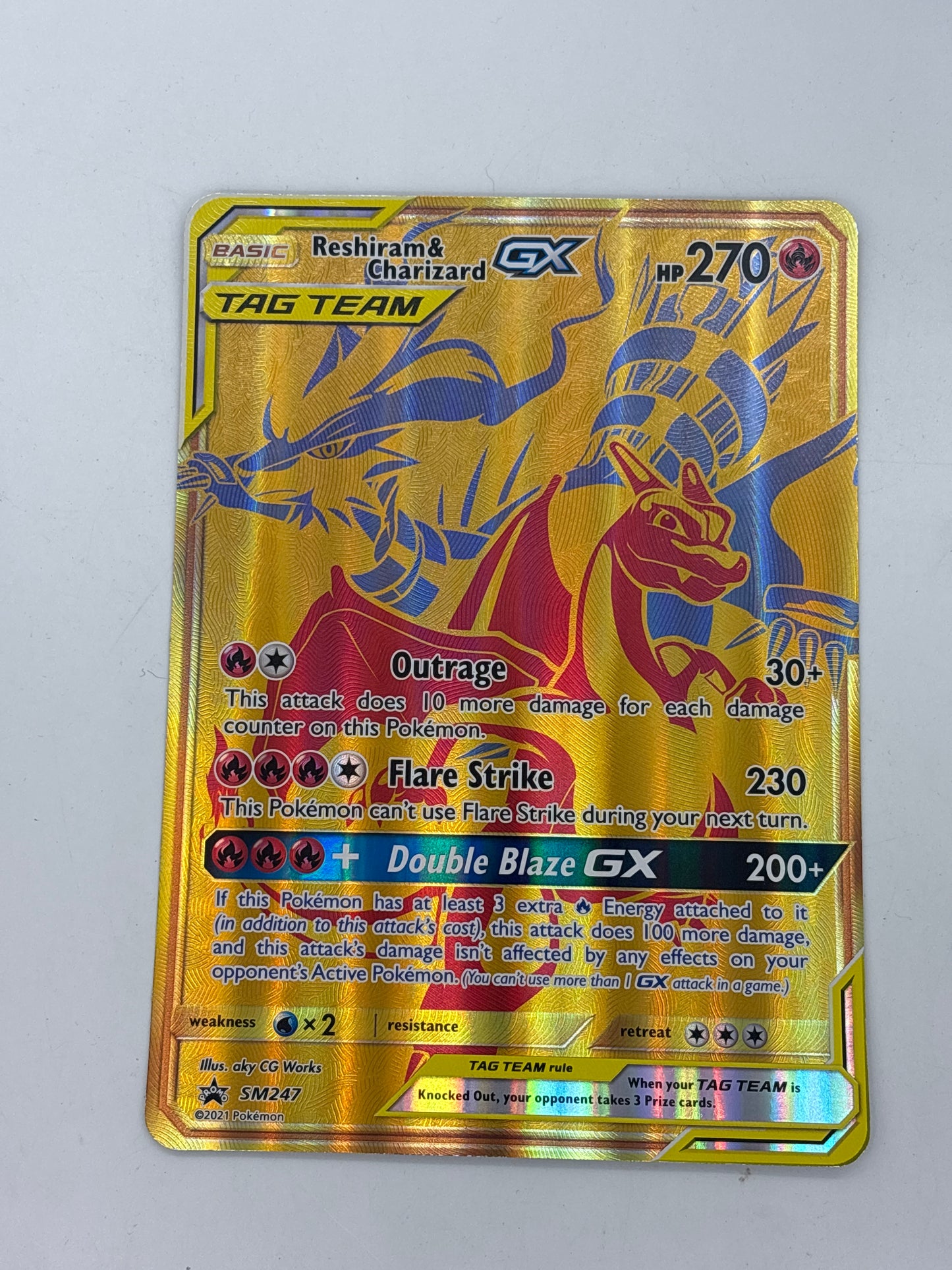 Auction Lot 337: Reshiram & Charizard GX Jumbo Card Condition Vary